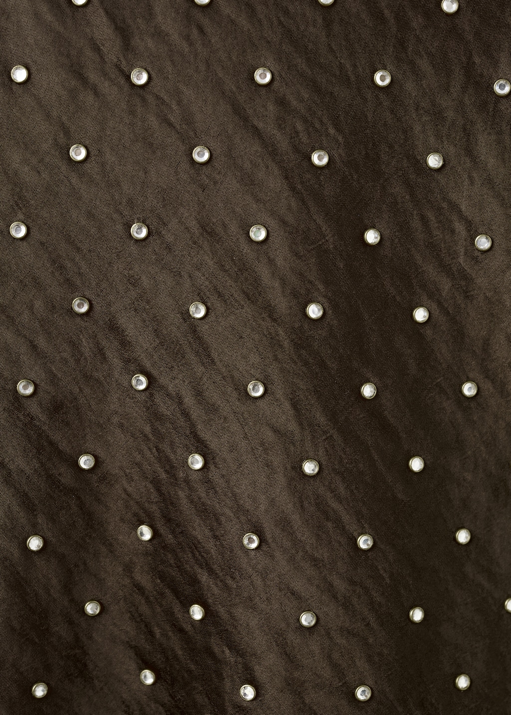 Satin crinkled-effect top with crystals