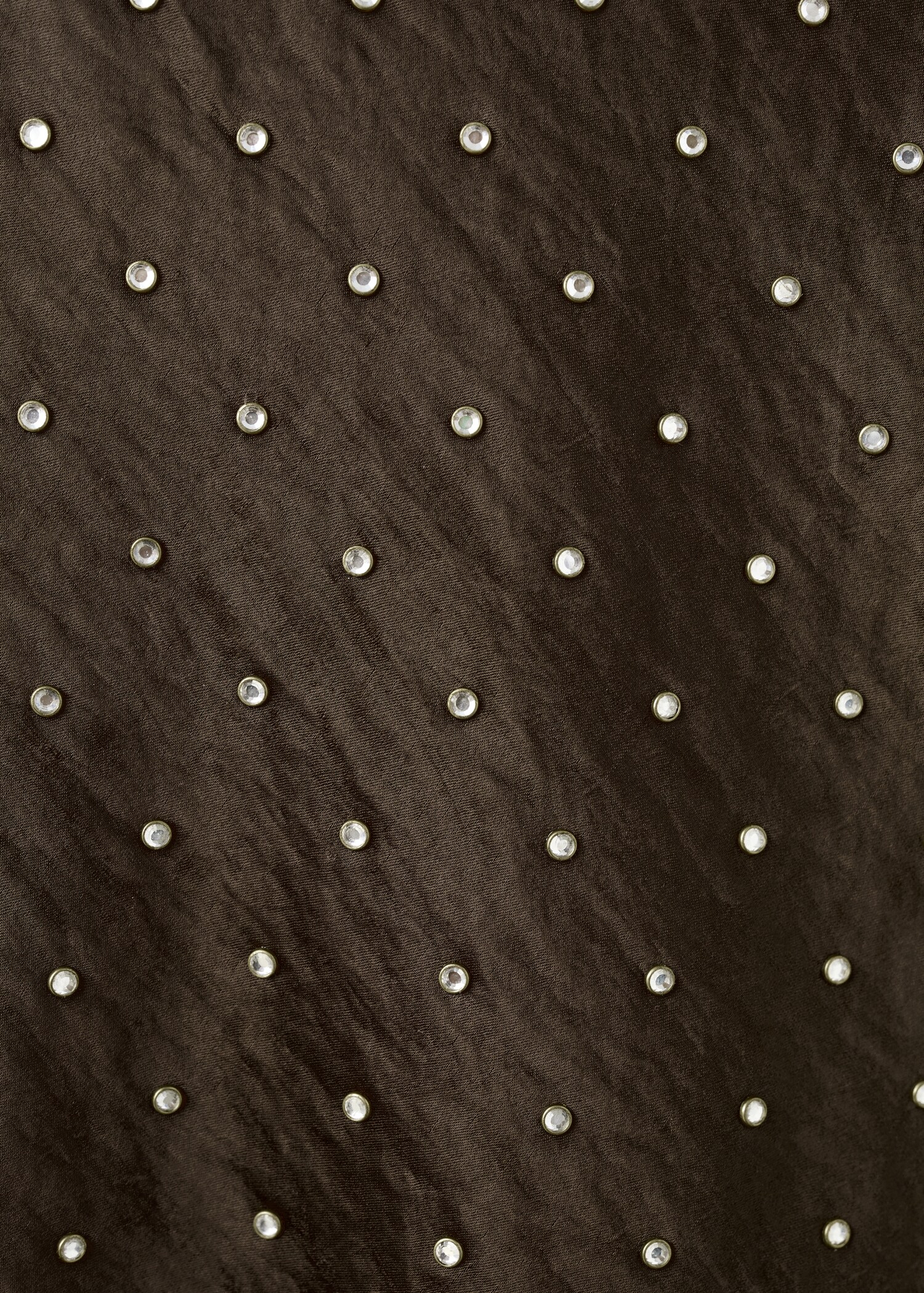 Satin crinkled-effect top with crystals - Details of the article 0