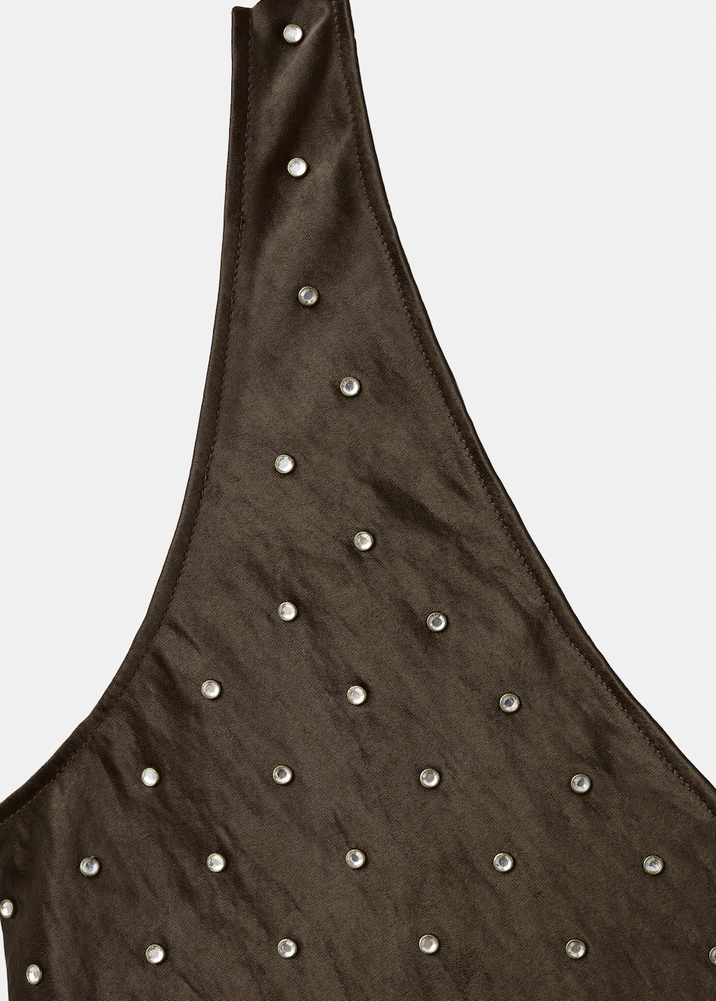 Satin crinkled-effect top with crystals