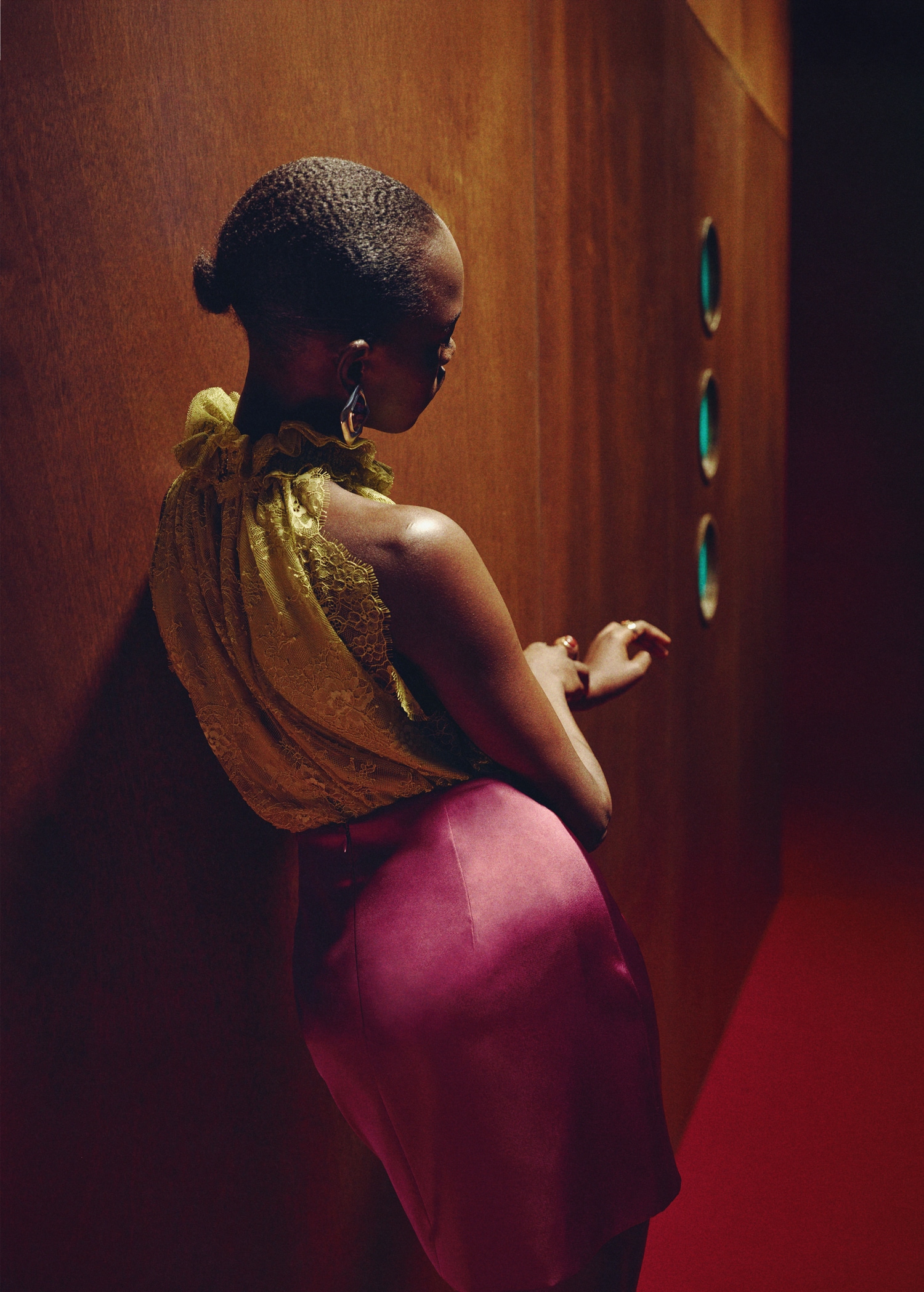 Satin short skirt - Reverse of the article