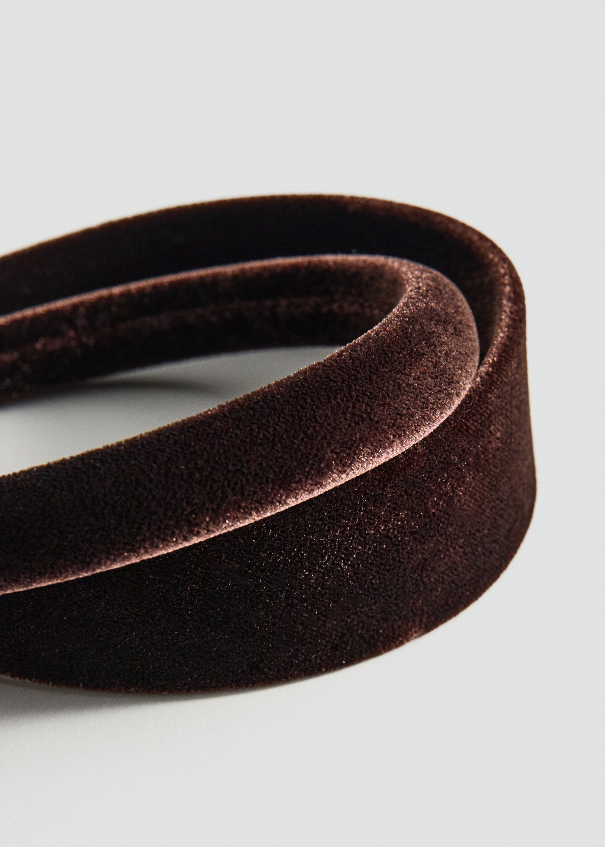 Pack of 2 velvet headbands - Medium plane, Brown. Ref: 17099110-00.