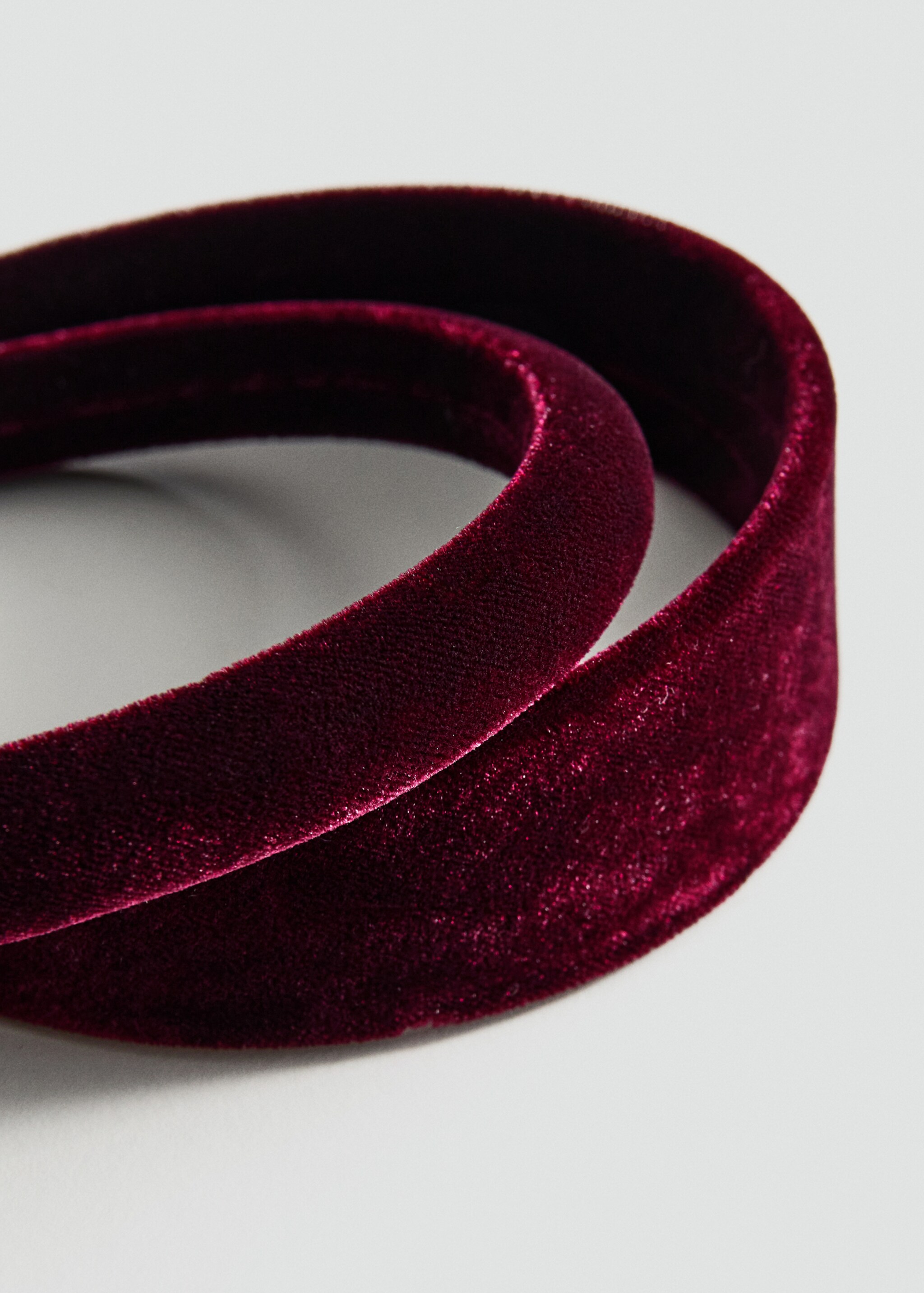 Pack of 2 velvet headbands - Medium plane, Burgundy. Ref: 17099110-00.