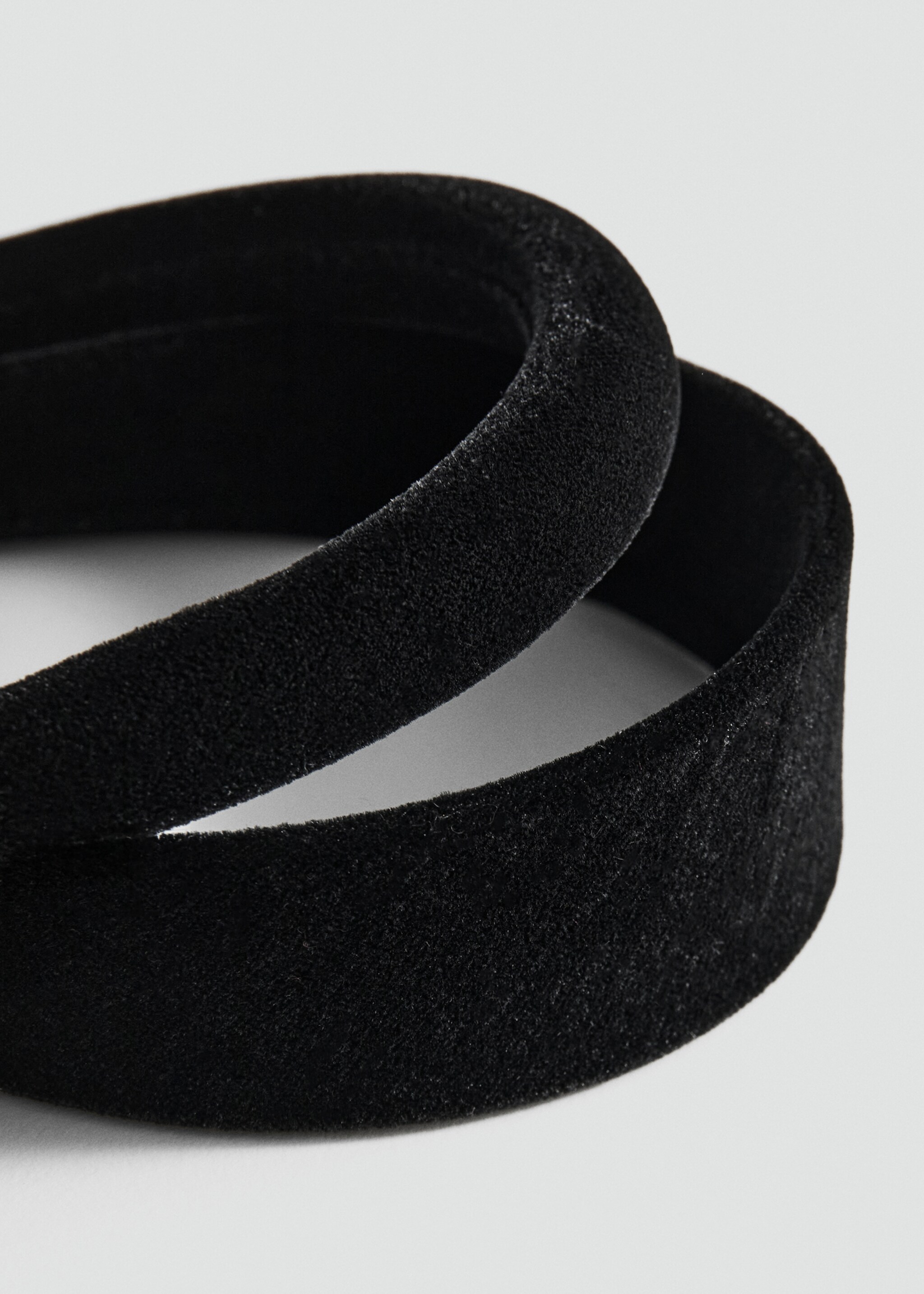 Pack of 2 velvet headbands - Medium plane, Black. Ref: 17099110-00.