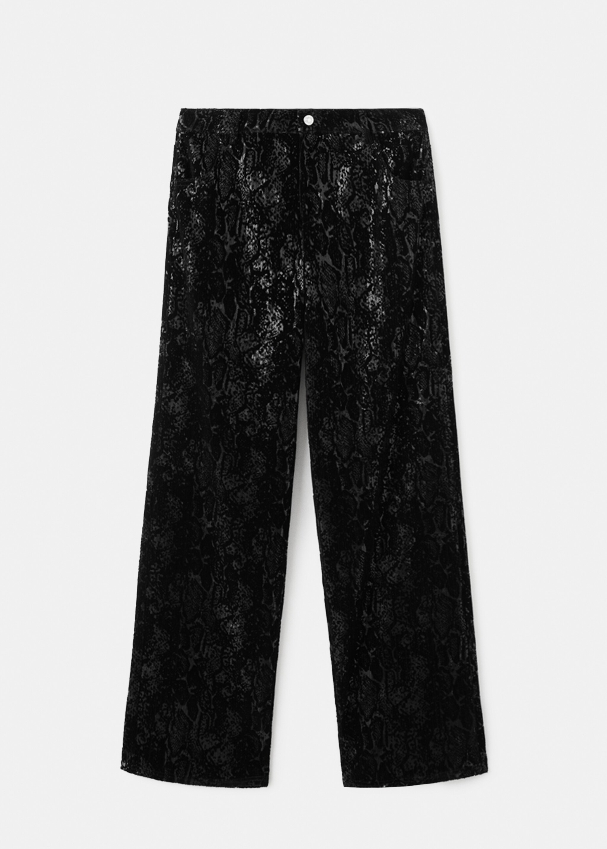 Straight-leg trousers with sequins - Article without model, Black. Ref: 17099111-00.