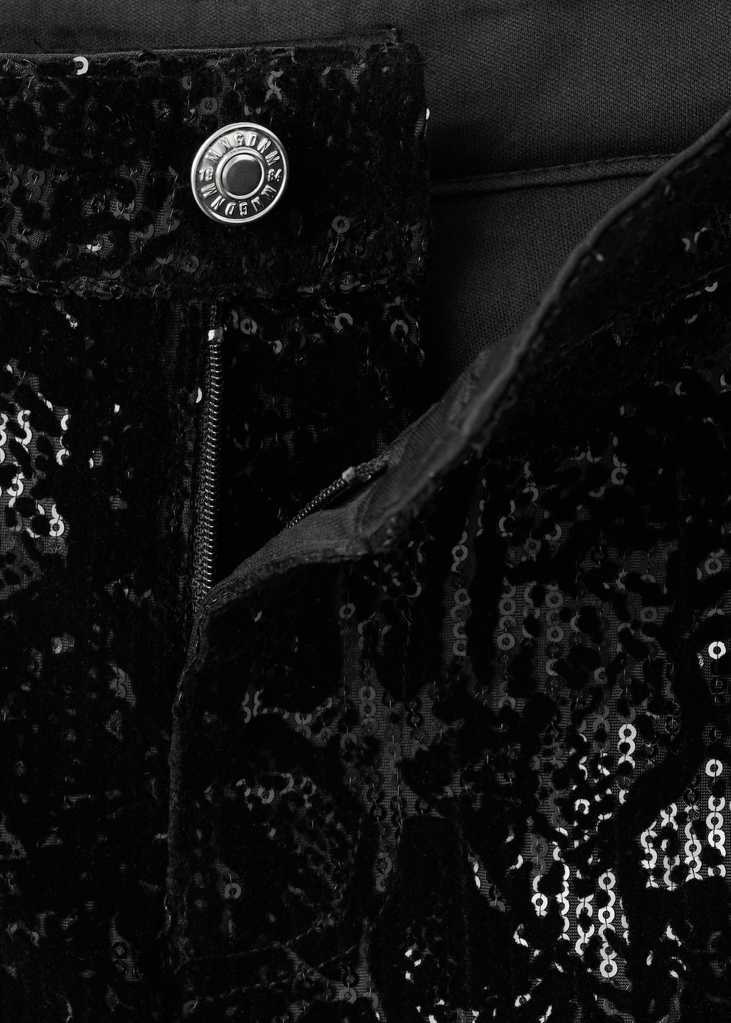 Straight-leg trousers with sequins