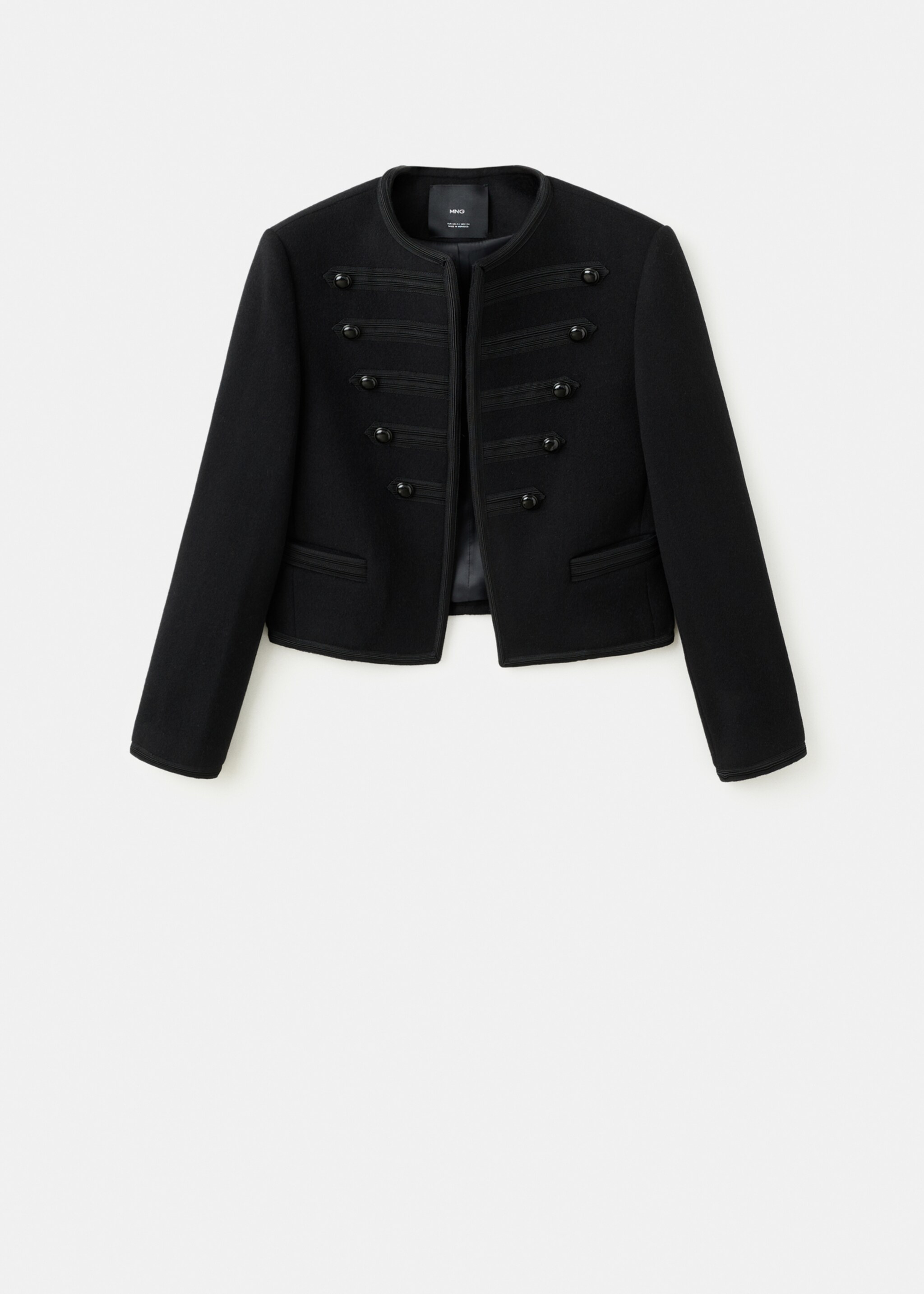 Wool military jacket - Article without model, Black. Ref: 17099120-00.