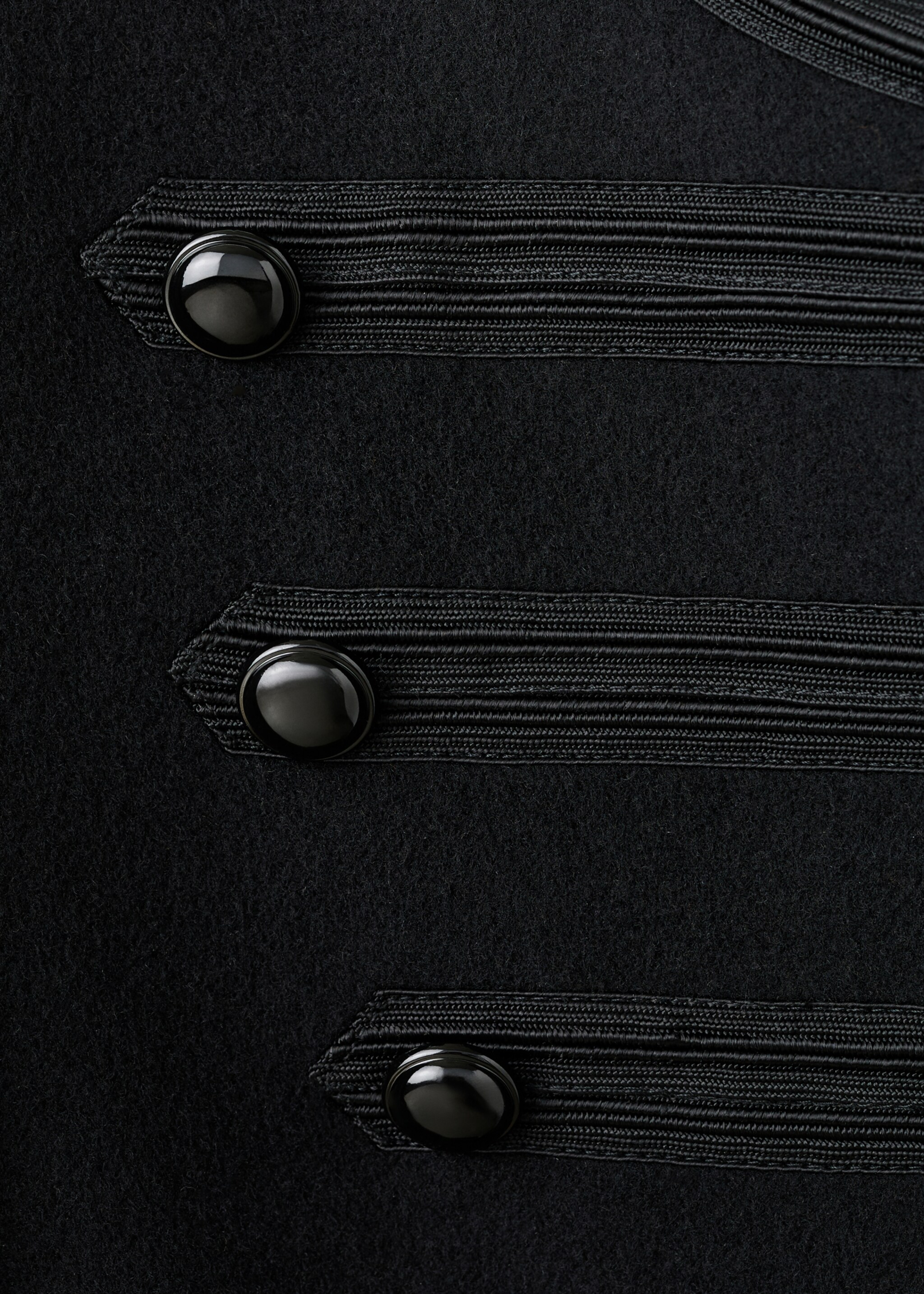 Wool military jacket - Details of the article 8, Black. Ref: 17099120-00.