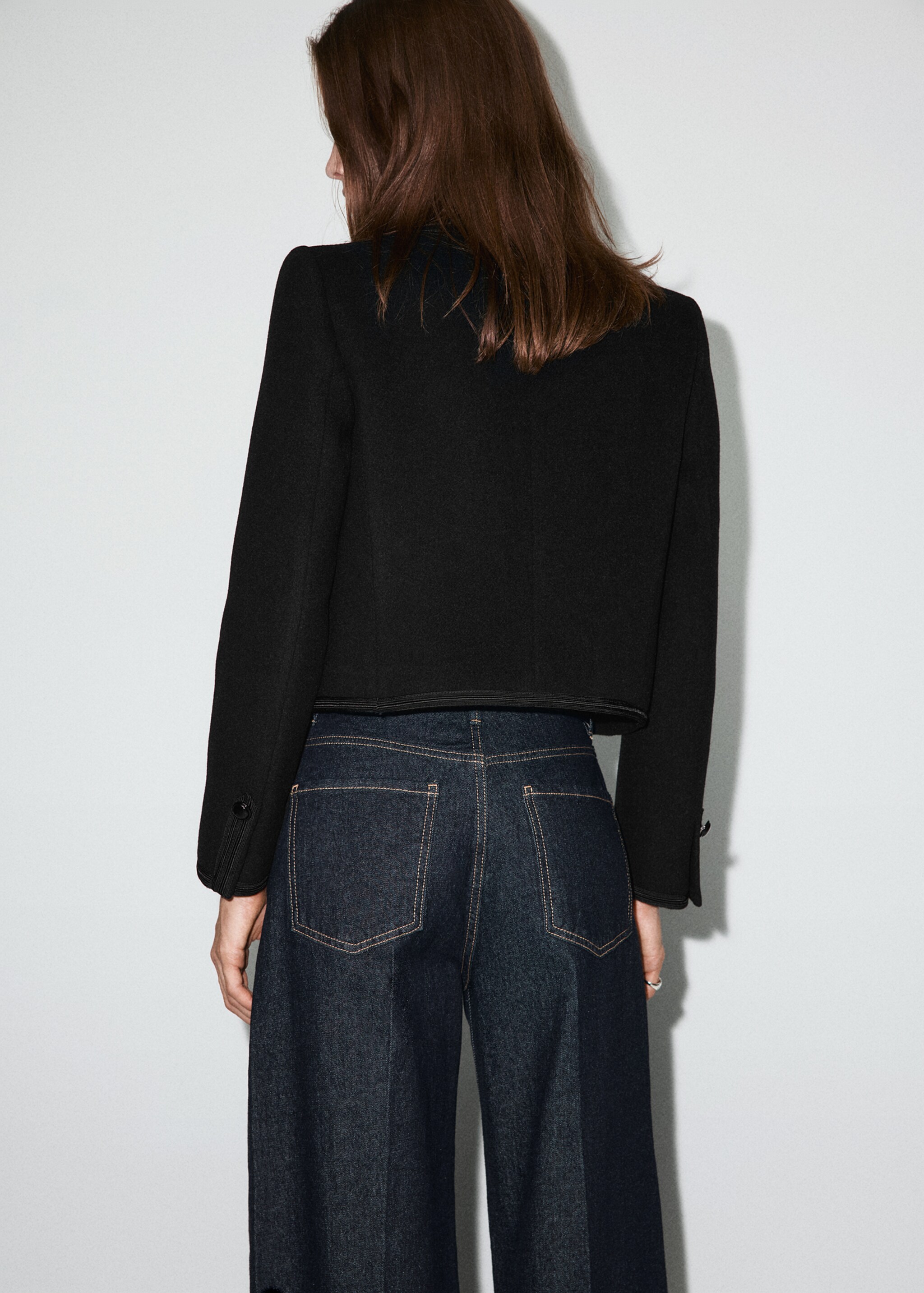 Wool military jacket - Reverse of the article, Black. Ref: 17099120-00.