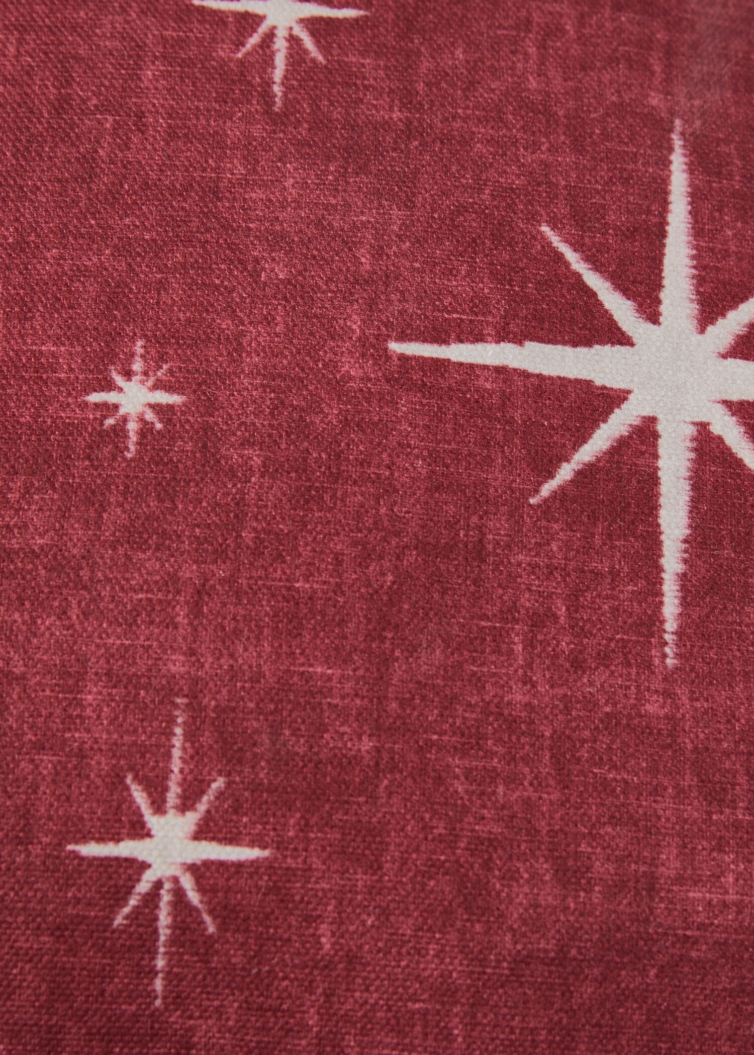 Cotton cushion cover with star print and piping 45x45 cm - Details of the article 3