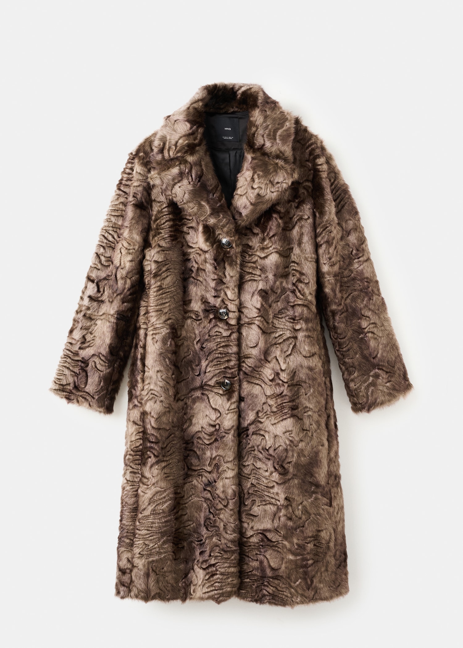 Textured faux fur effect coat - Article without model