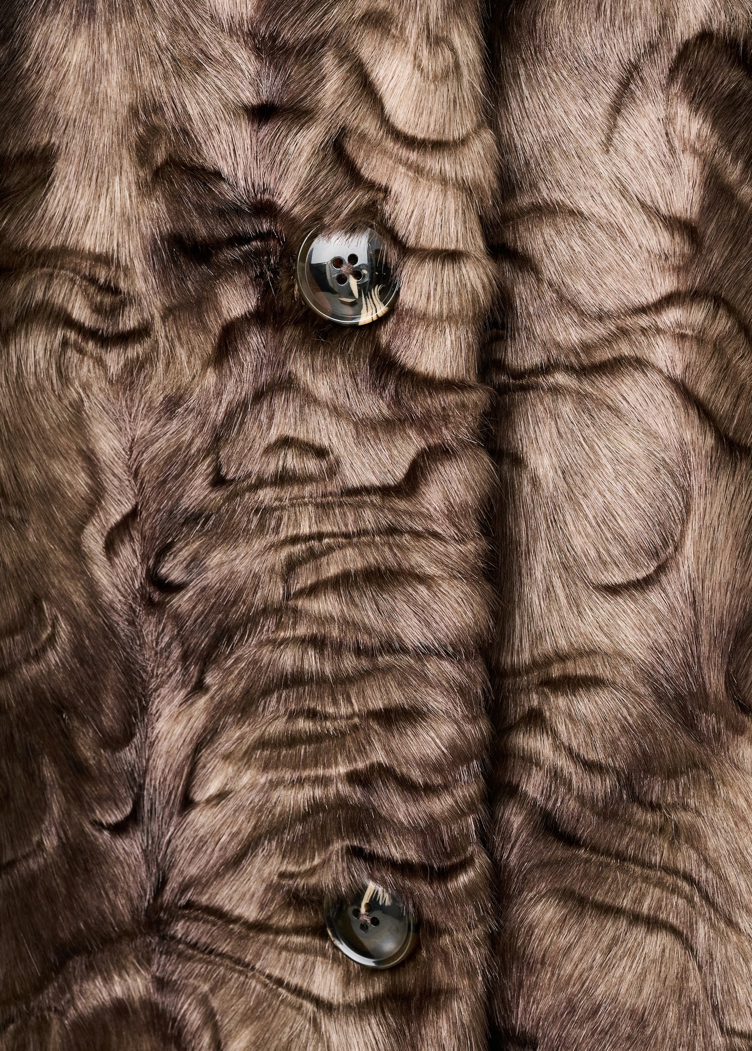 Textured faux fur effect coat - Details of the article 0