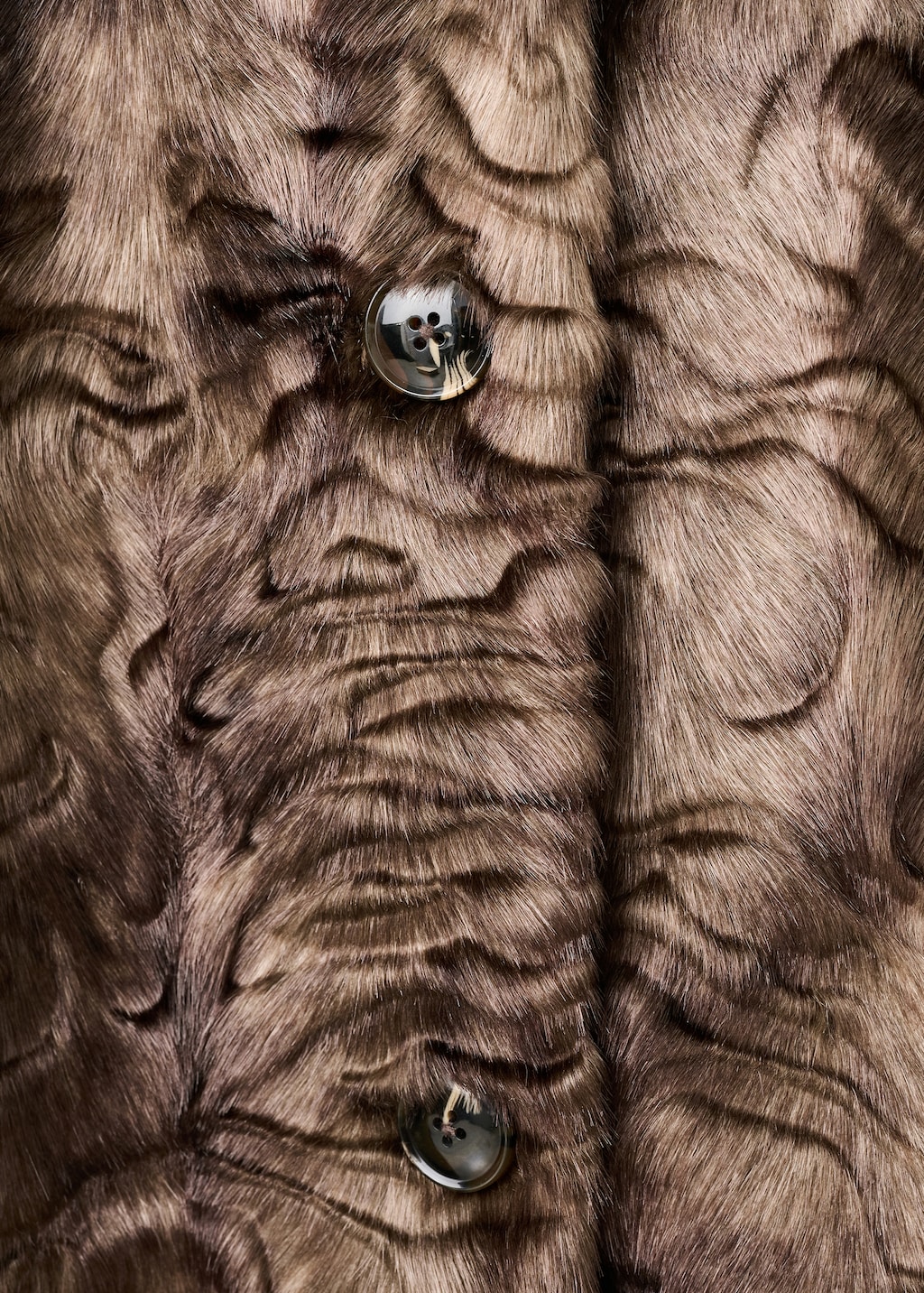 Textured faux-fur coat