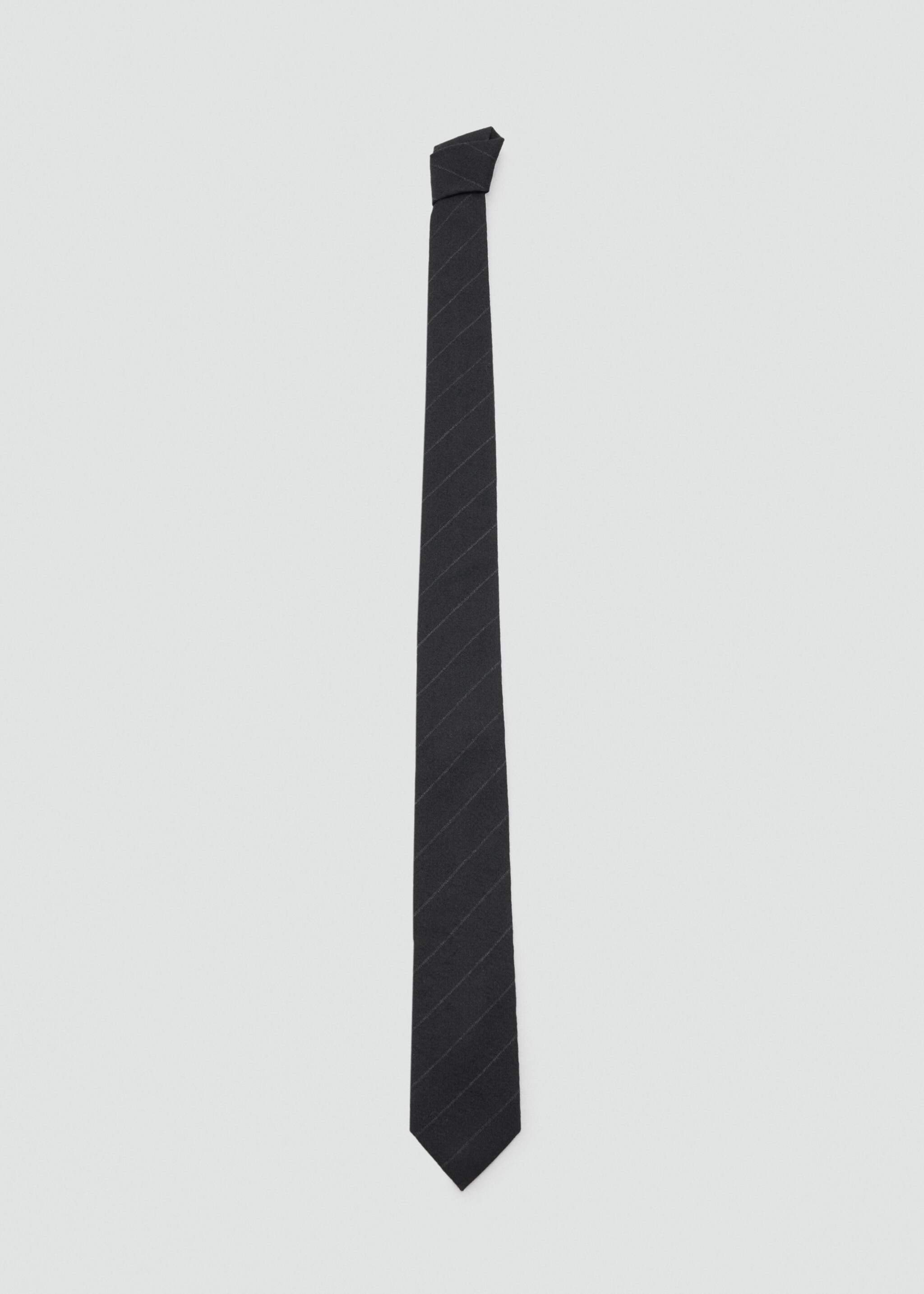 Striped wool-blend tie - Article without model, Black. Ref: 17099206-00.
