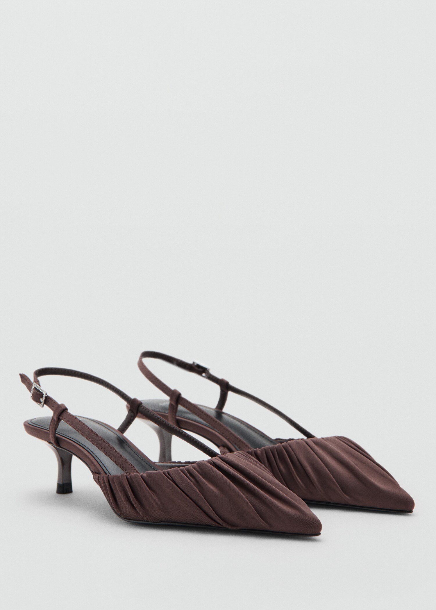Ruched kitten-heel shoes - Medium plane