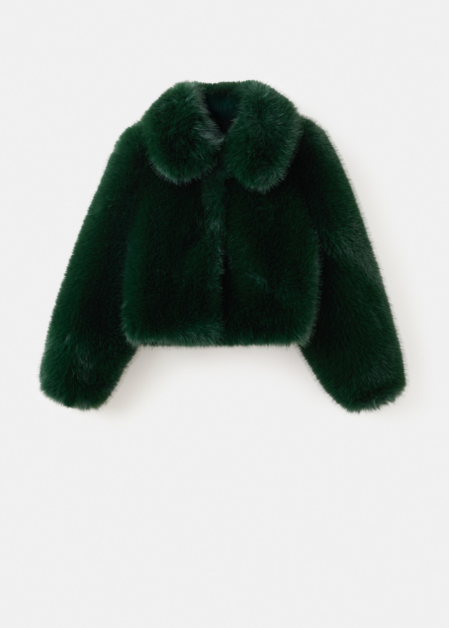 Fur-effect cropped jacket - Article without model