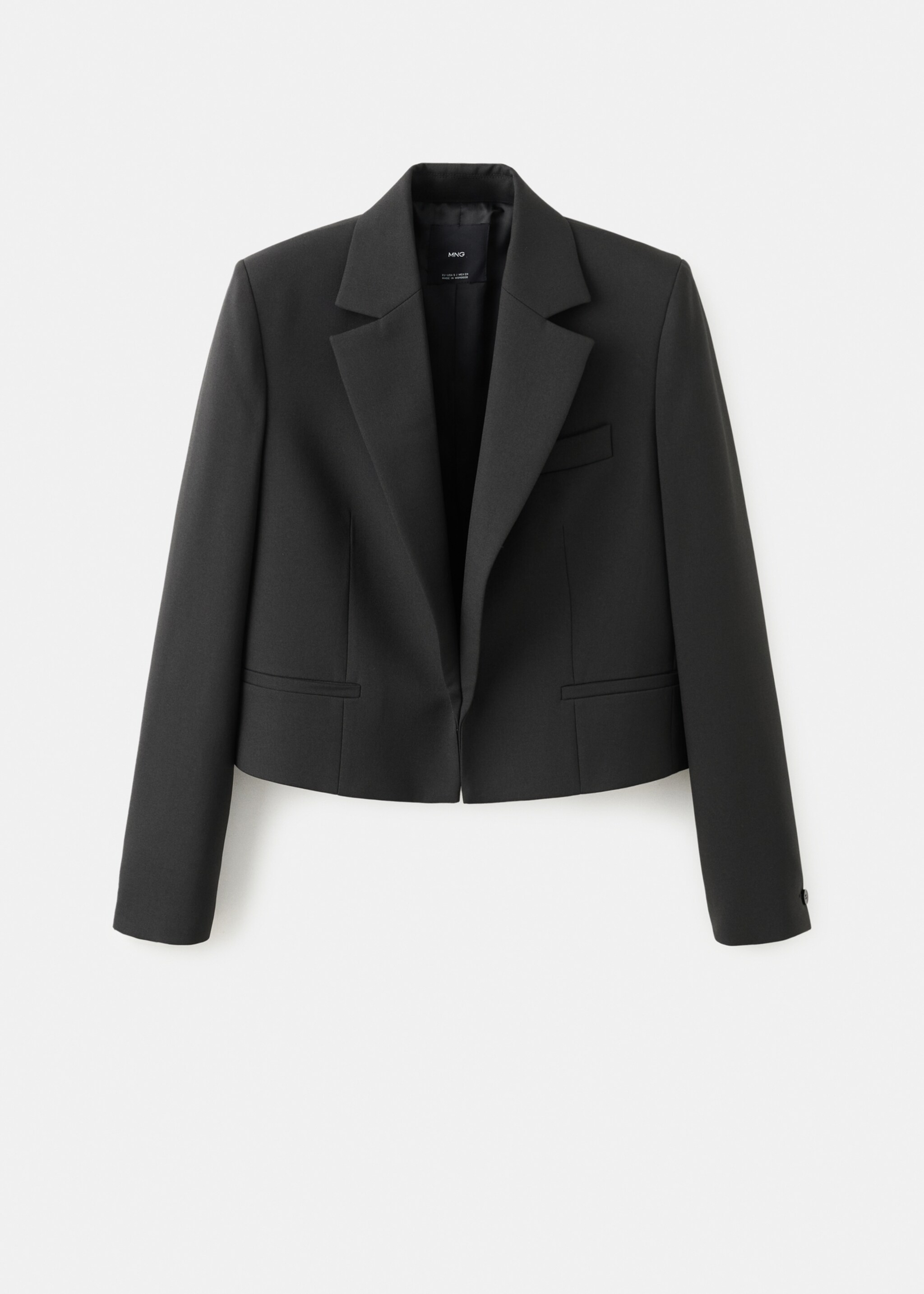 Crop suit blazer - Article without model, Black. Ref: 17099212-00.