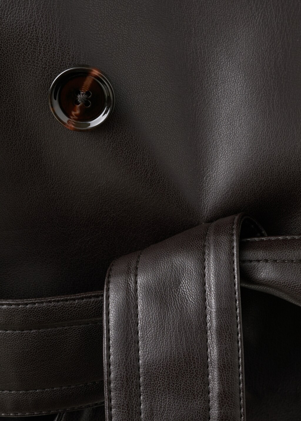 Mango Faux-leather jacket with maxi lapels
