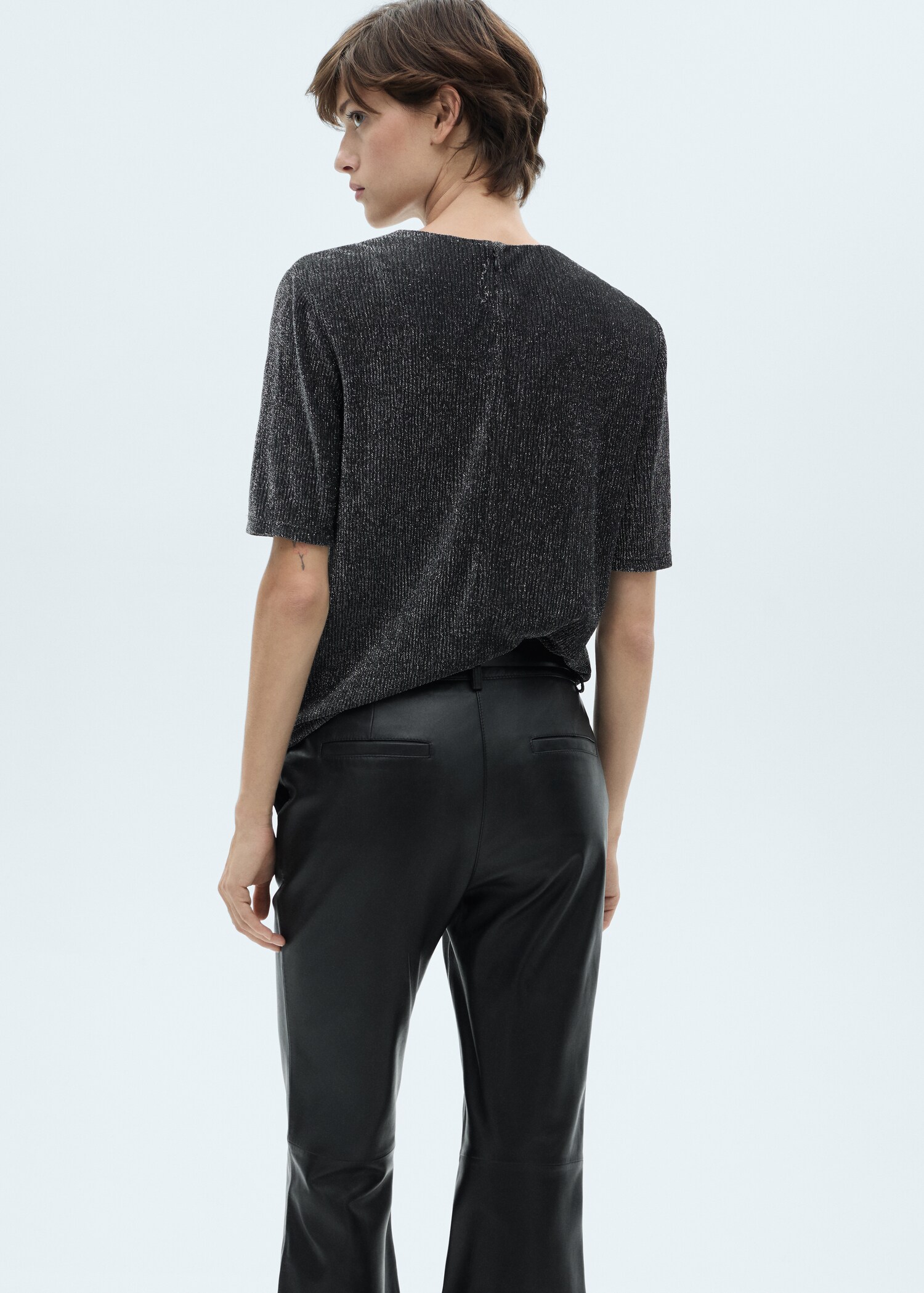 Short-sleeved lurex t-shirt - Reverse of the article