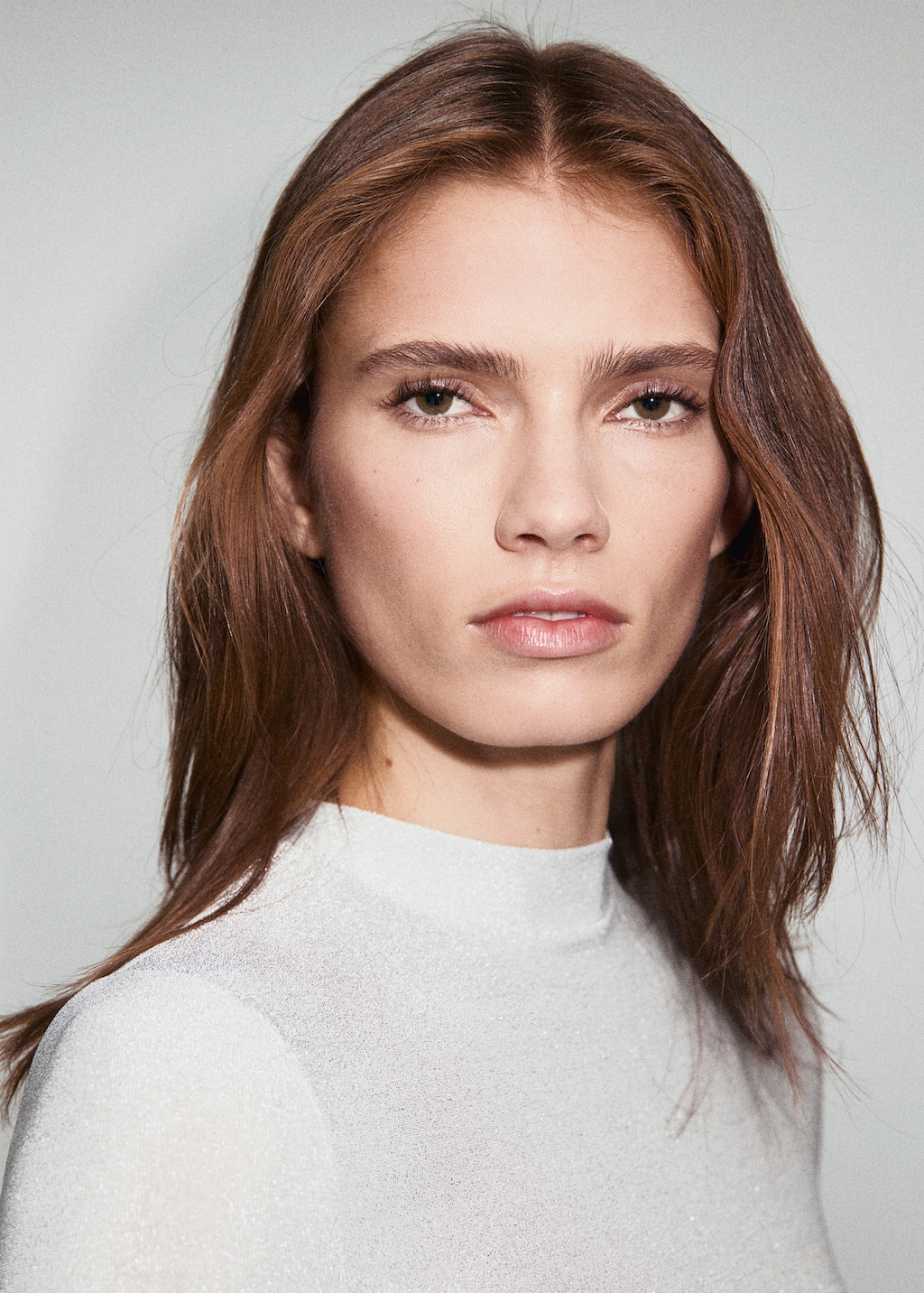 Lurex t-shirt with perkins neck