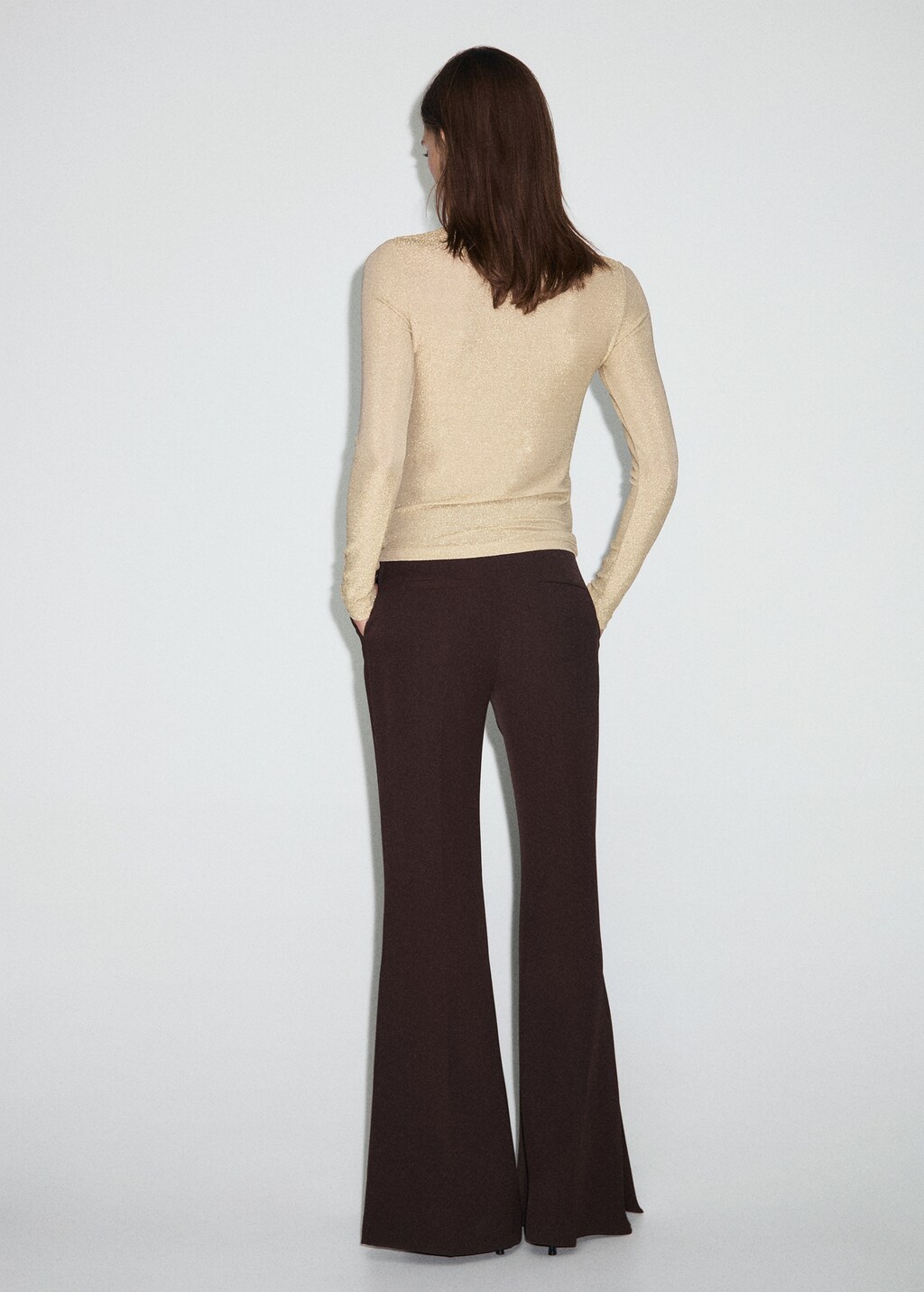 Mango Lurex t-shirt with perkins neck