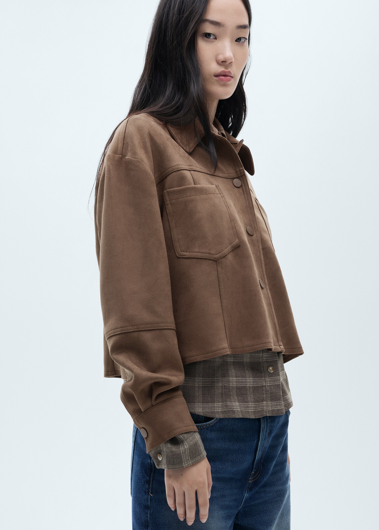 Leather-effect jacket with pockets - Medium plane