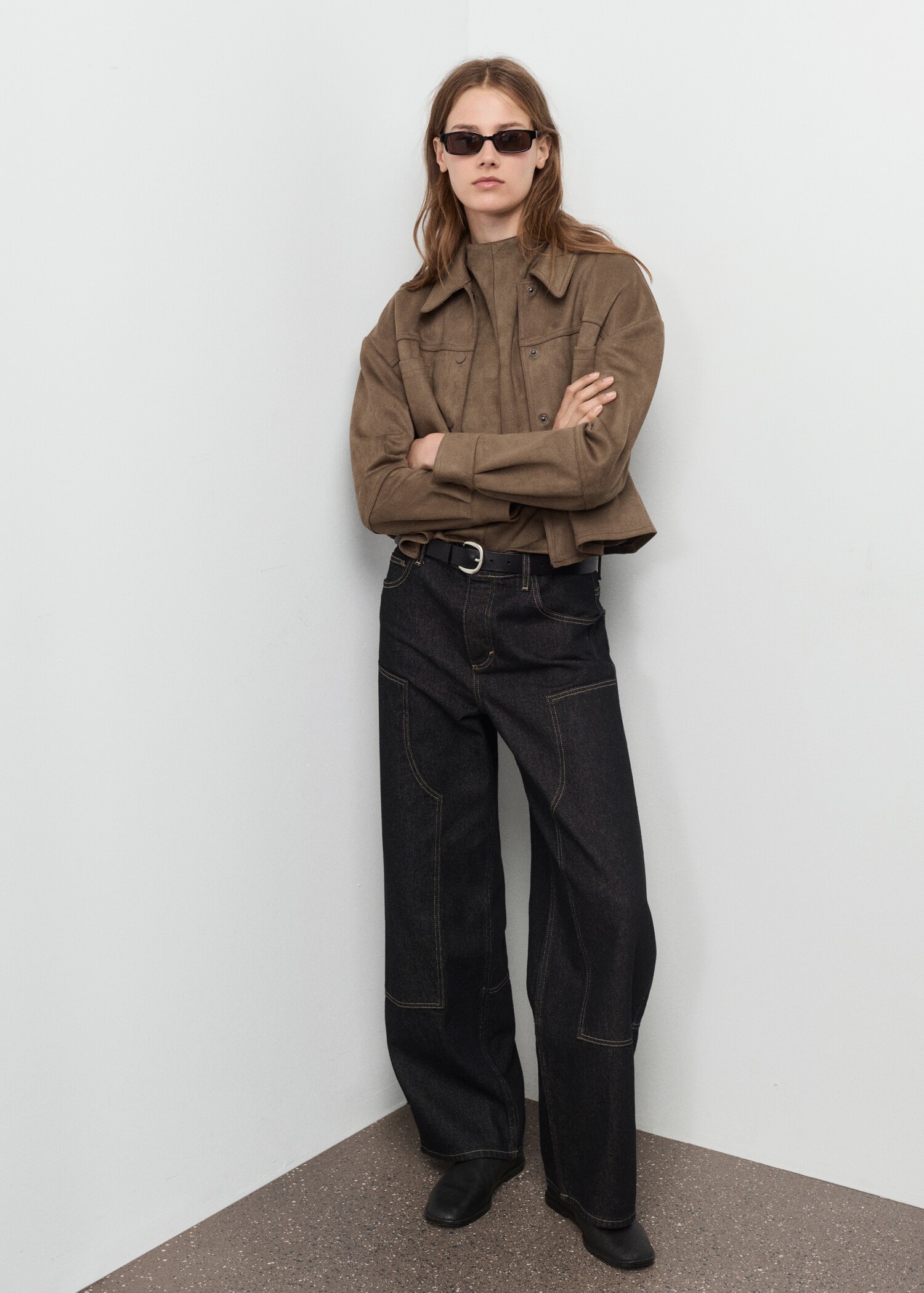 Leather-effect jacket with pockets - Details of the article 2