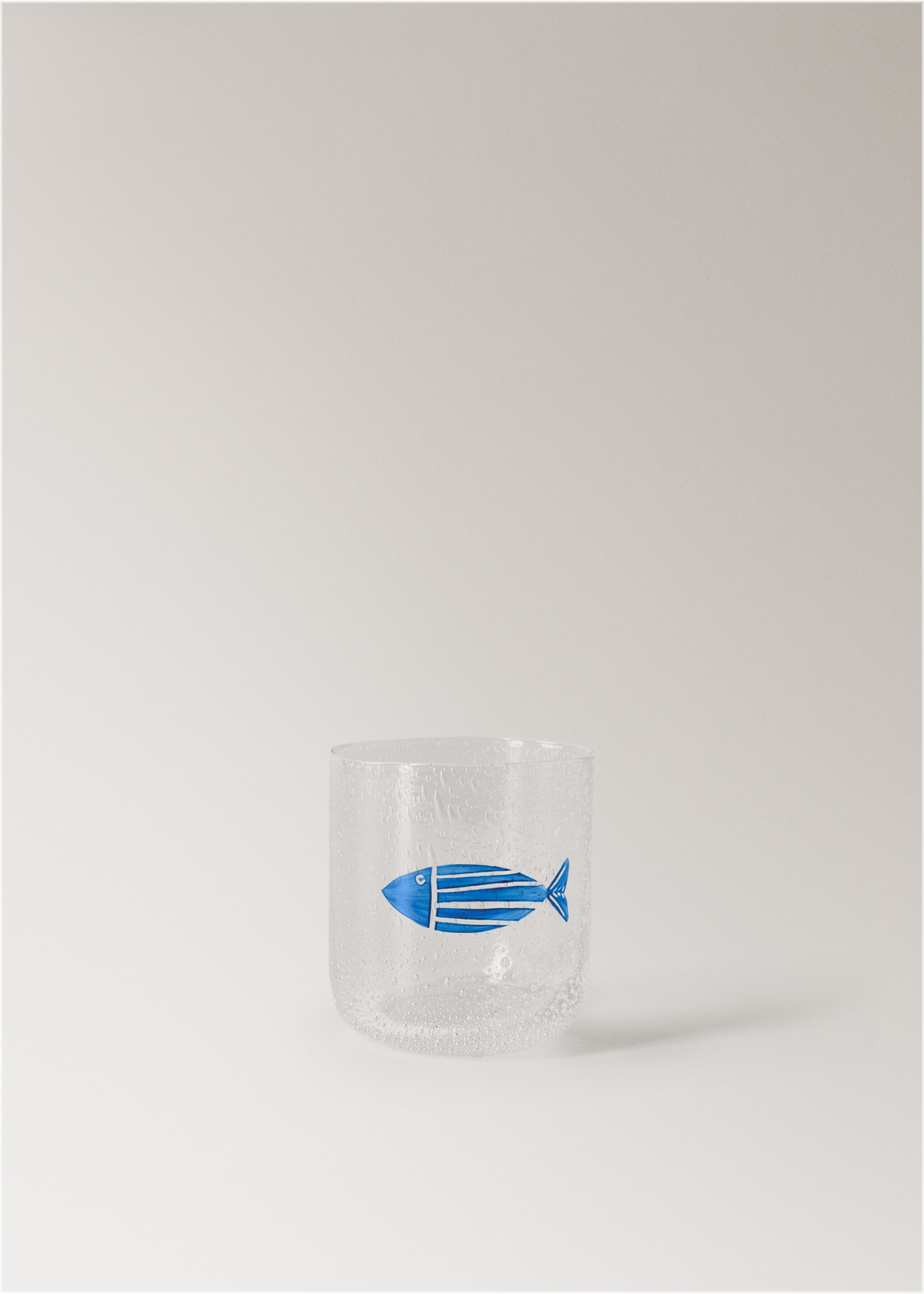 Vaso vidrio burbujas pez - Artículo sin modelo, Gris hielo. Ref: 17150390-00.