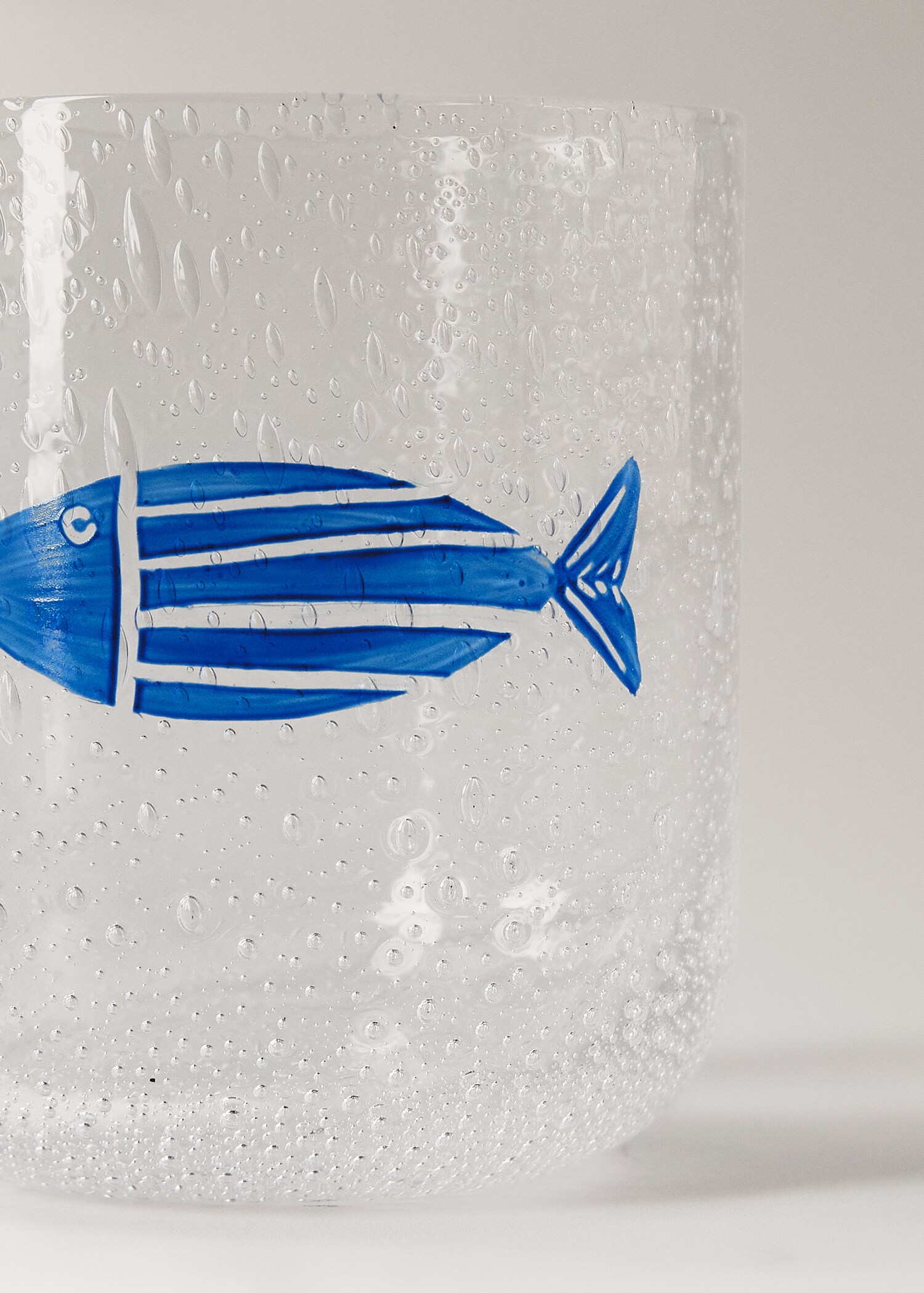 Vaso vidrio burbujas pez - Detalle del artículo 1