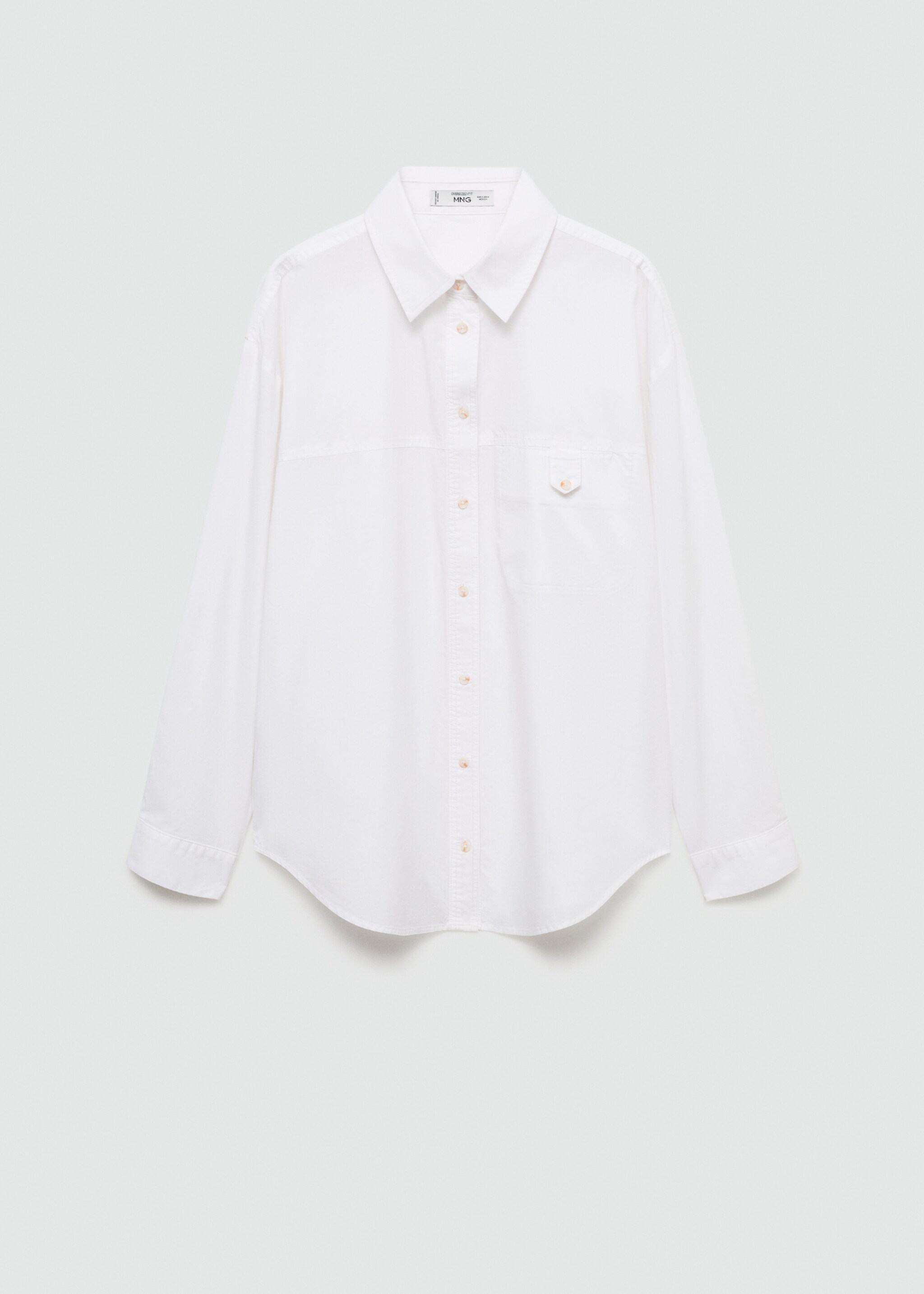 Camisa algodón botón decorativo - Artículo sin modelo, Blanco roto. Ref: 17150579-00.