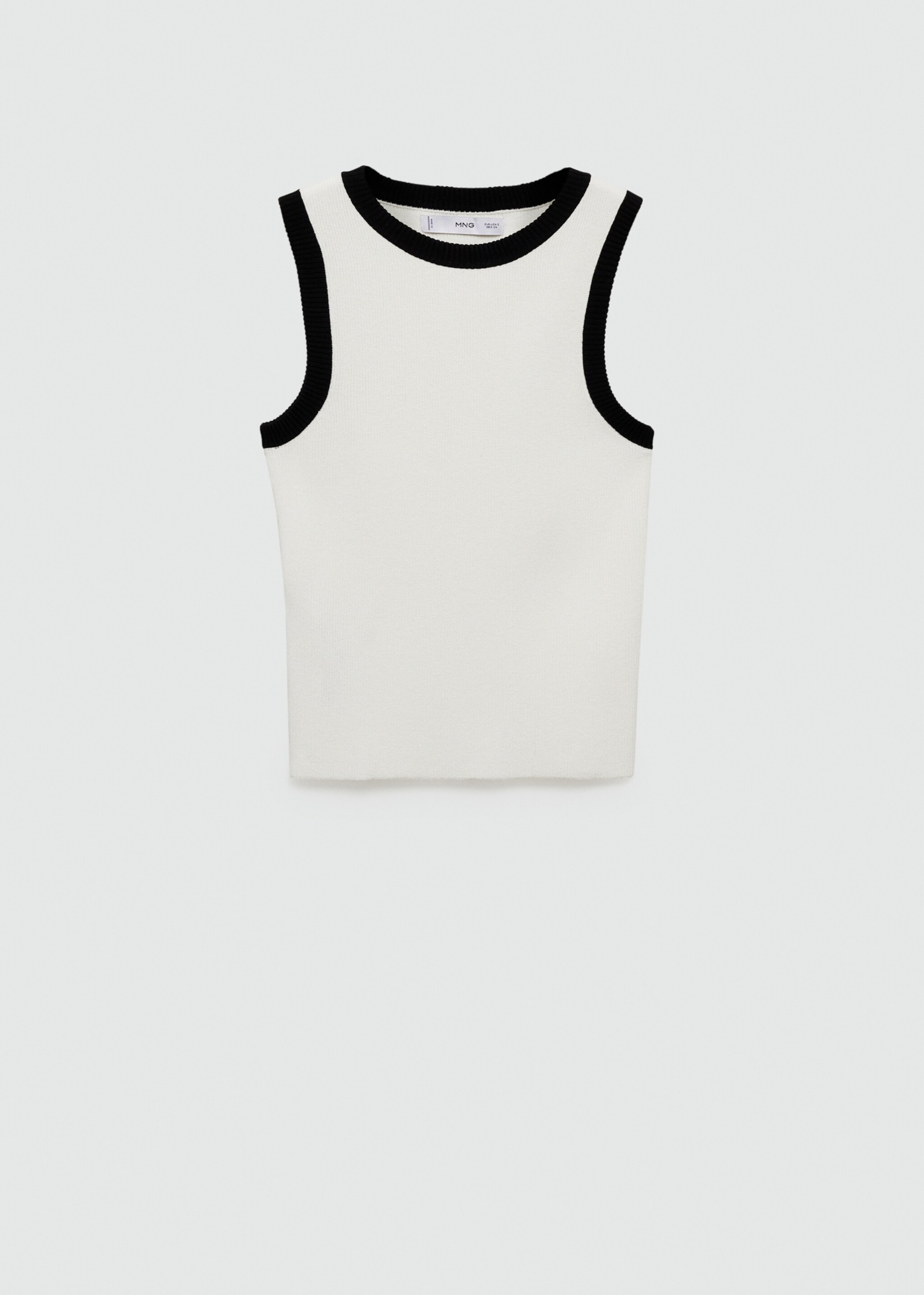 Knitted top with contrasting piping - Article without model