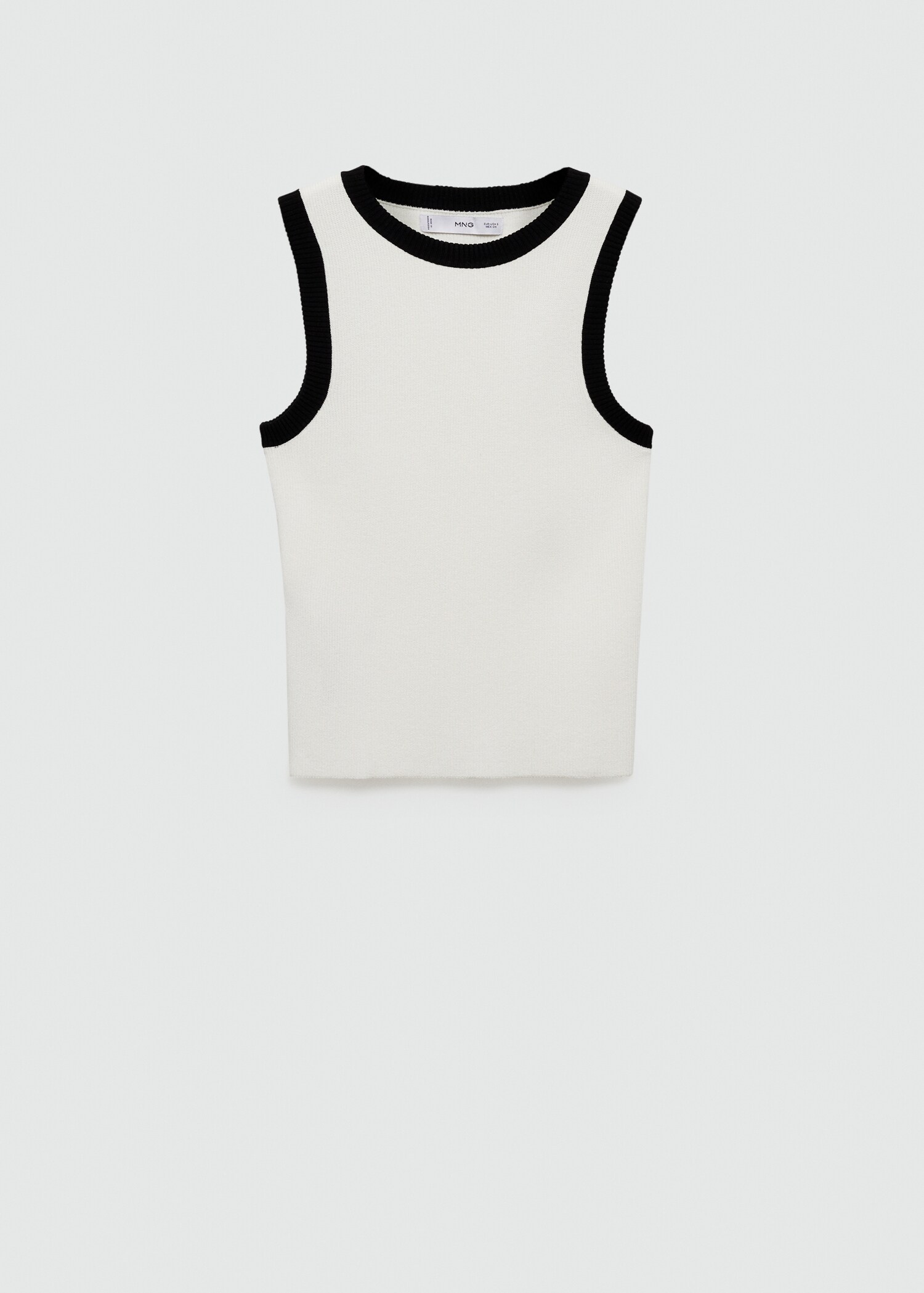 Knitted top with contrasting piping - Article without model