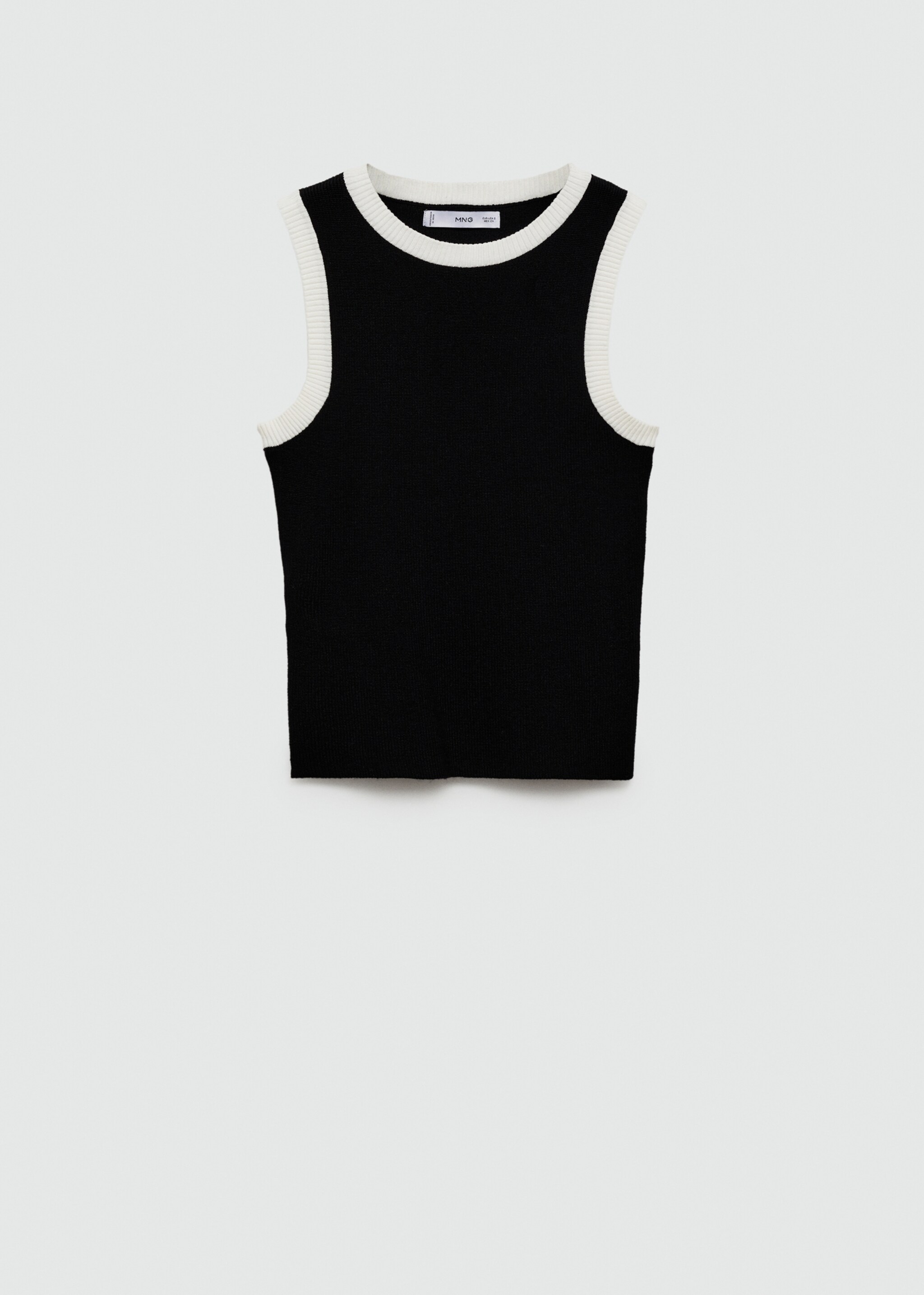 Knitted top with contrasting piping - Article without model