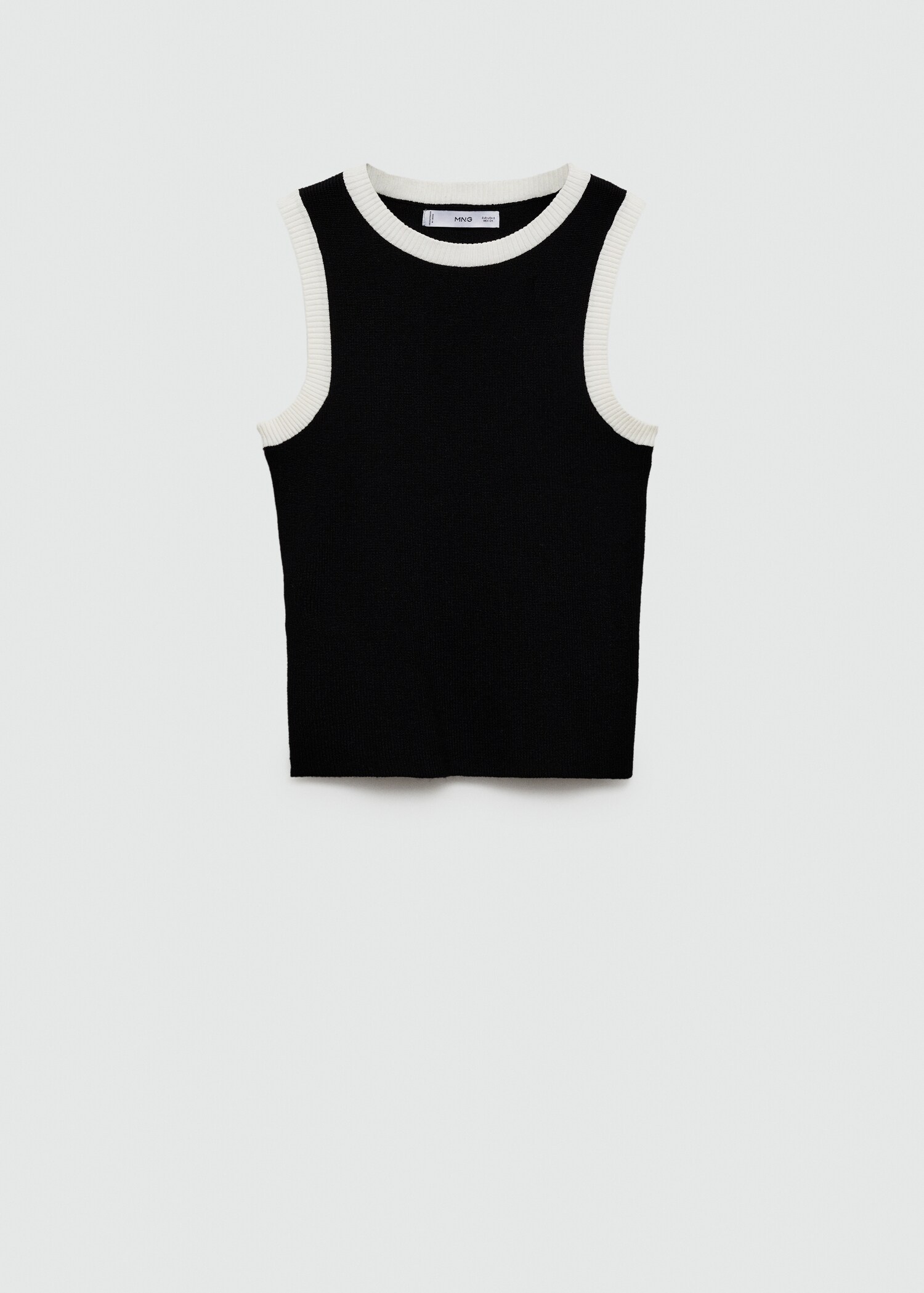 Knitted top with contrasting piping - Article without model