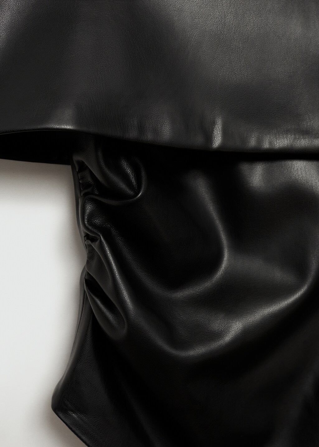 Off-the-shoulder faux-leather top