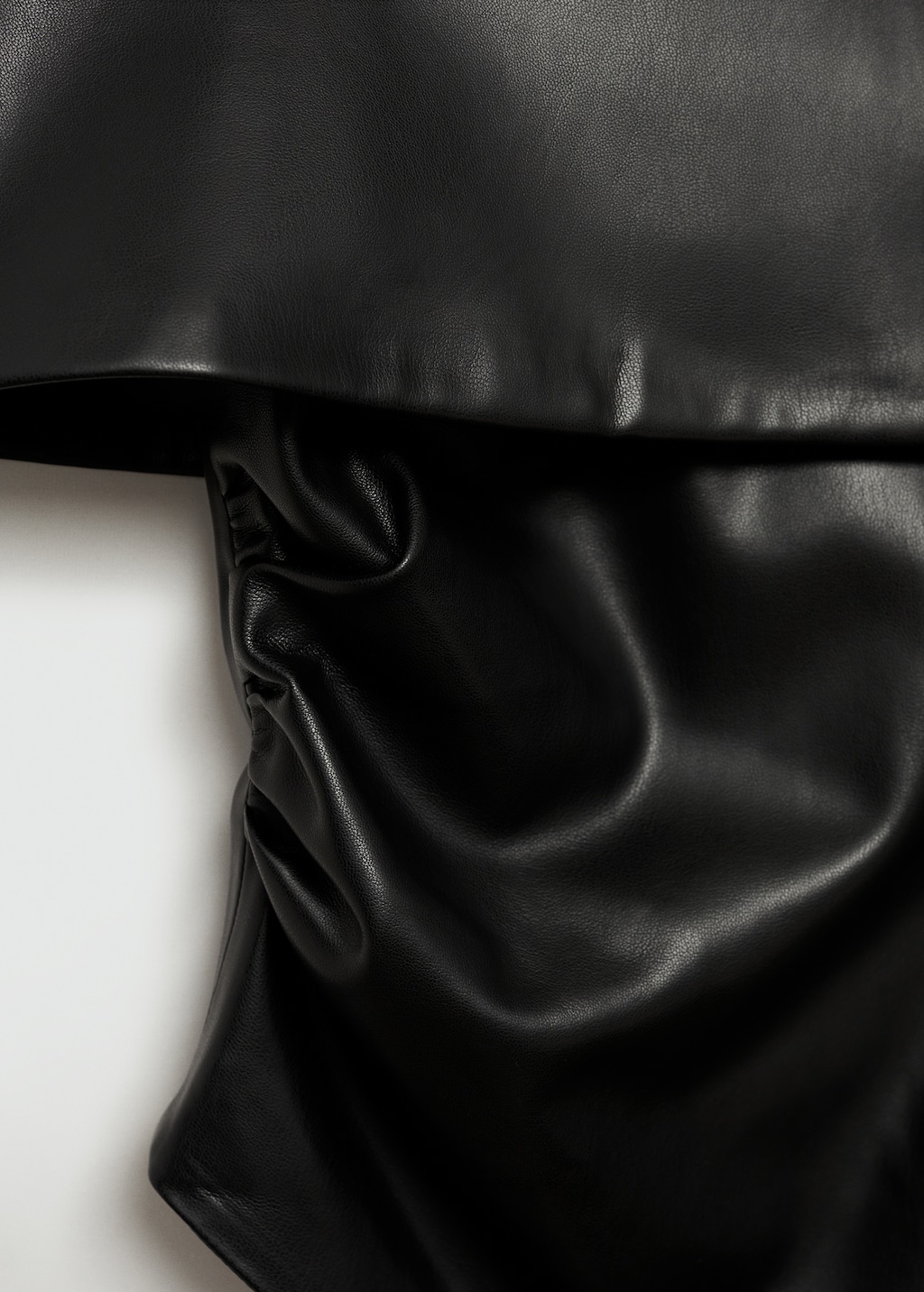 Off-the-shoulder faux-leather top