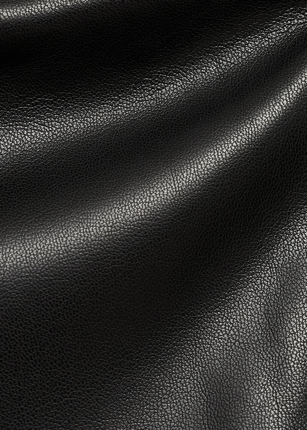 Off-the-shoulder faux-leather top