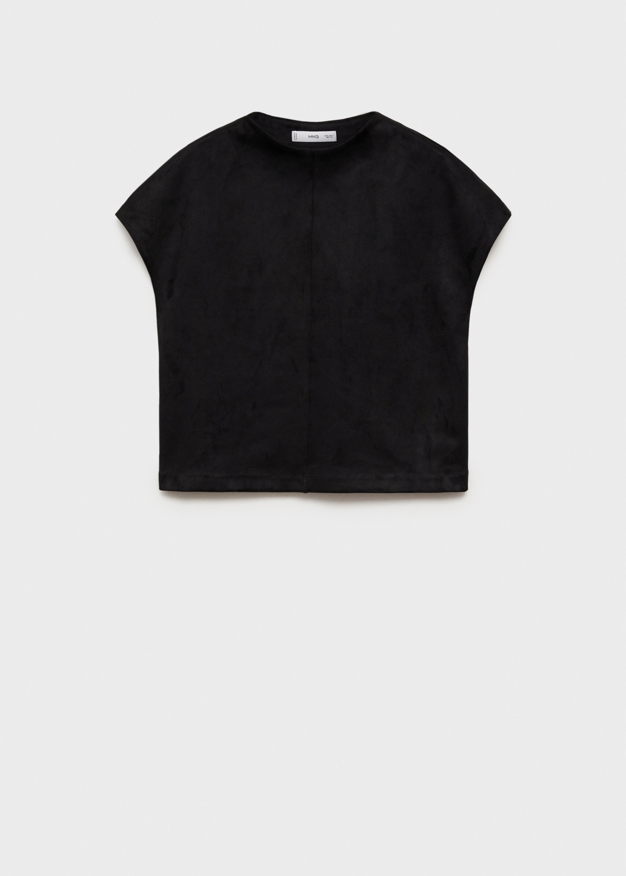 Leather-effect t-shirt - Article without model, Black. Ref: 17177705-00.