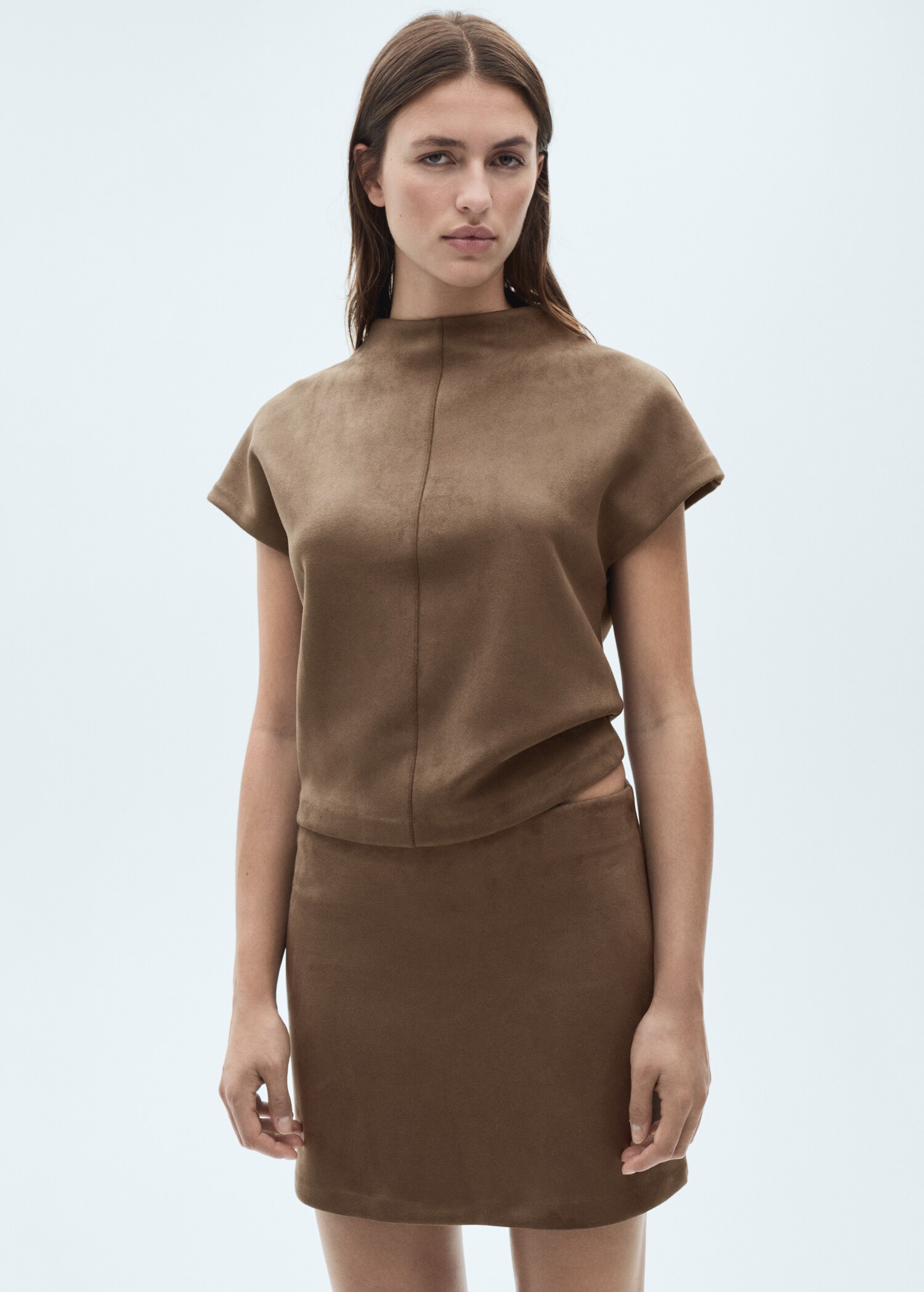 Leather-effect t-shirt - Medium plane
