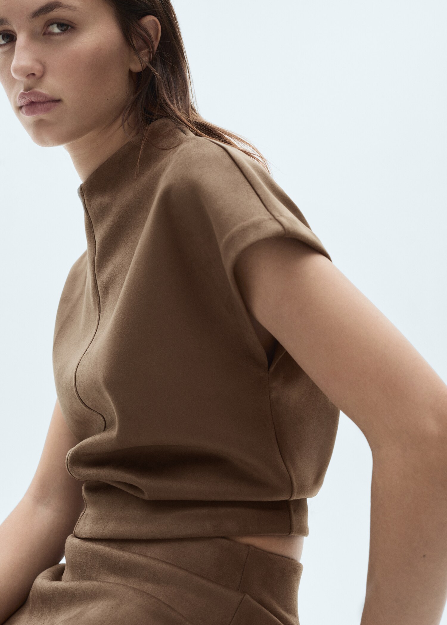 Leather-effect t-shirt - Details of the article 1