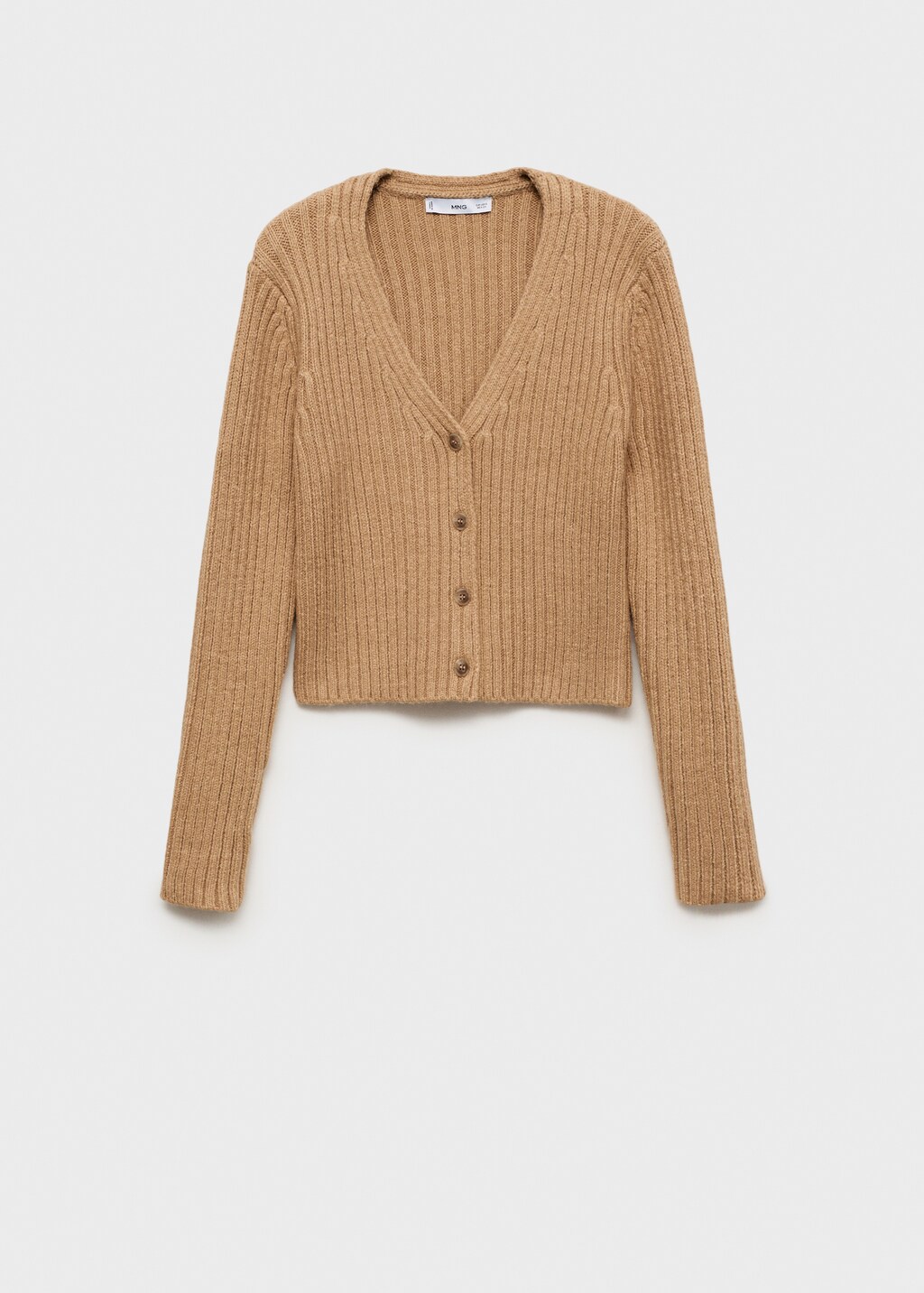 Mango V-neck ribbed cardigan