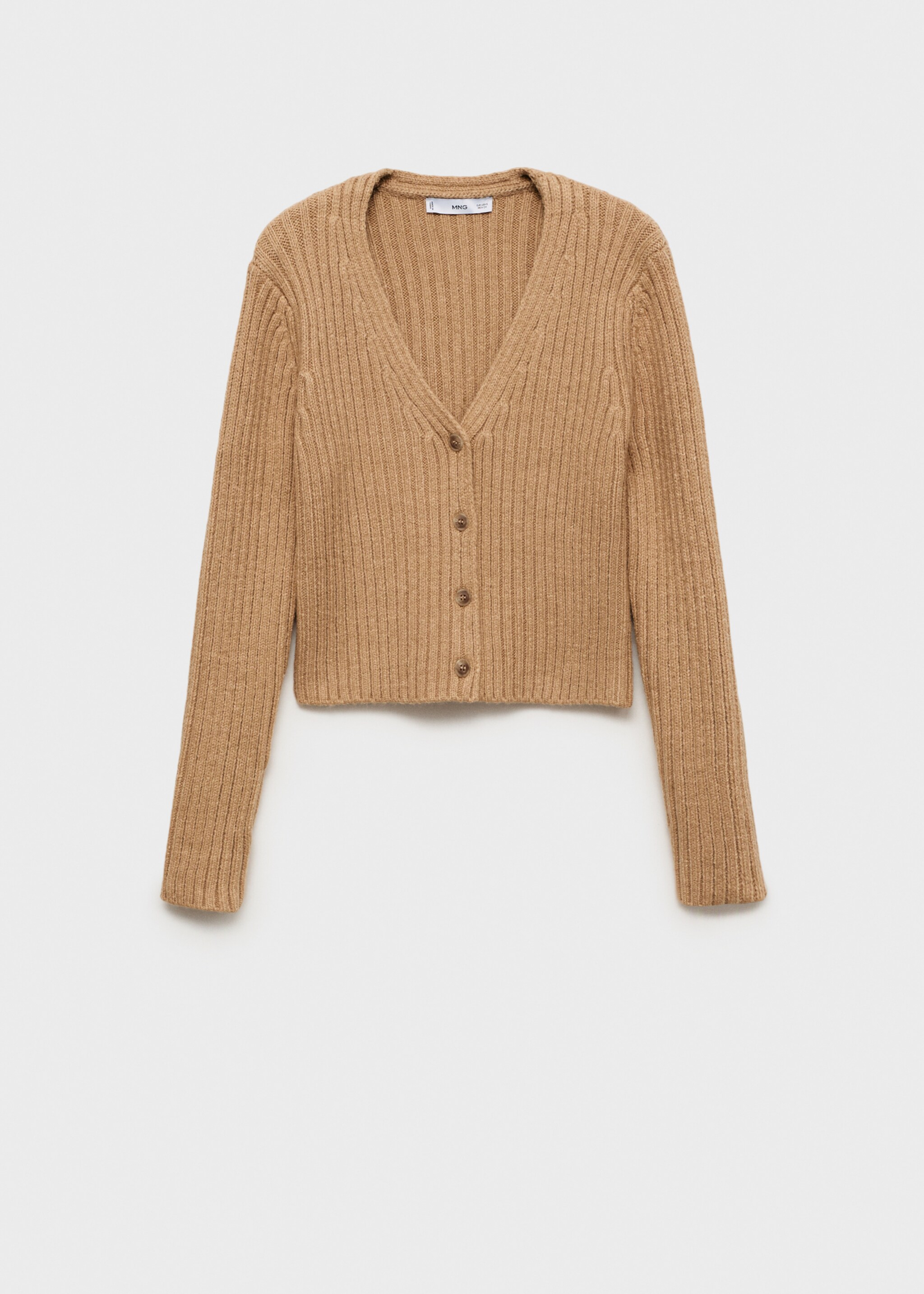 Cardigan maille côtelée col V - Article sans modèle