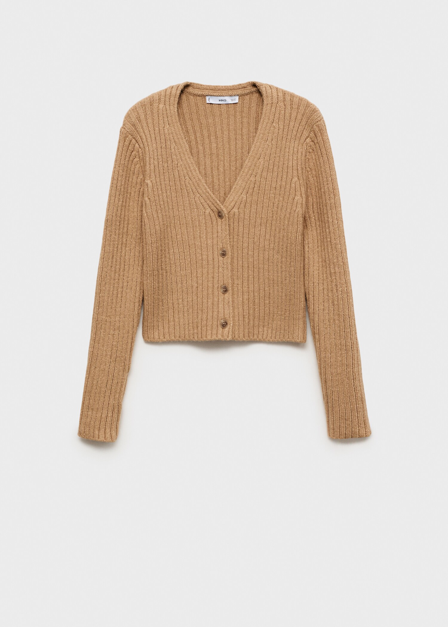 V-neck ribbed cardigan - Article without model