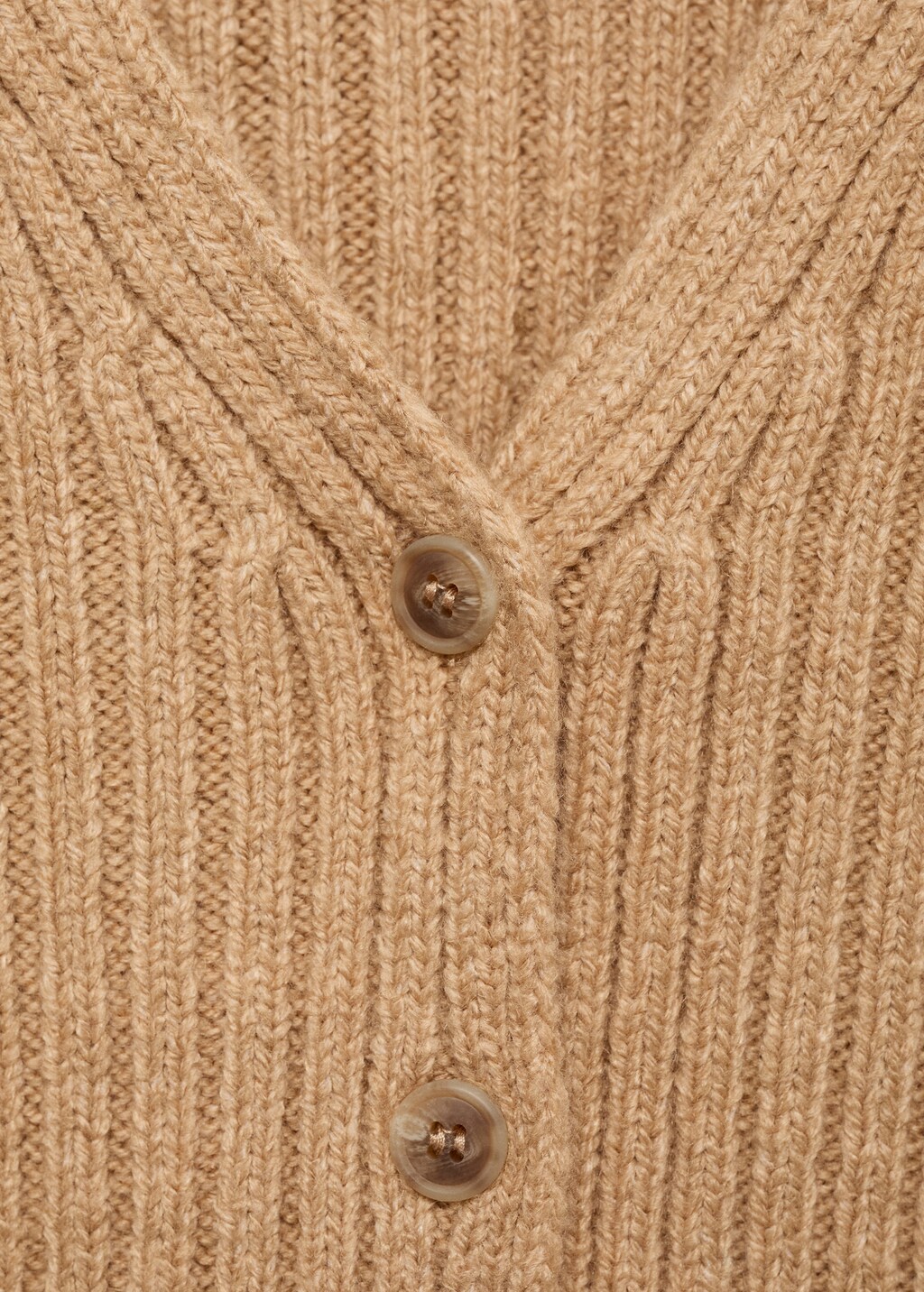 Mango V-neck ribbed cardigan