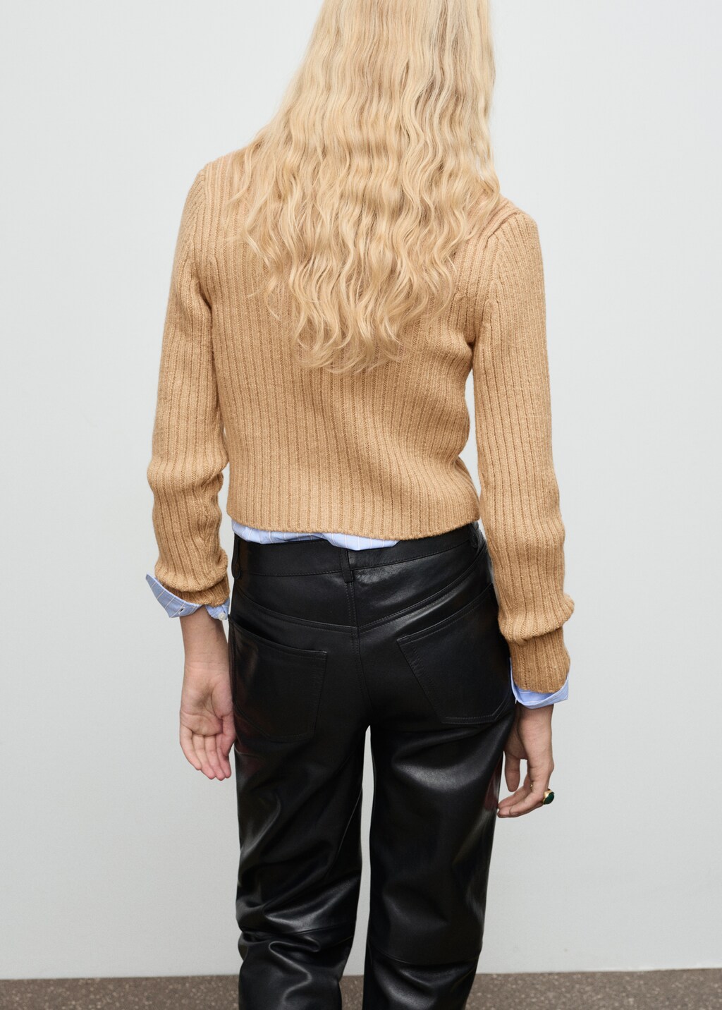 Mango V-neck ribbed cardigan