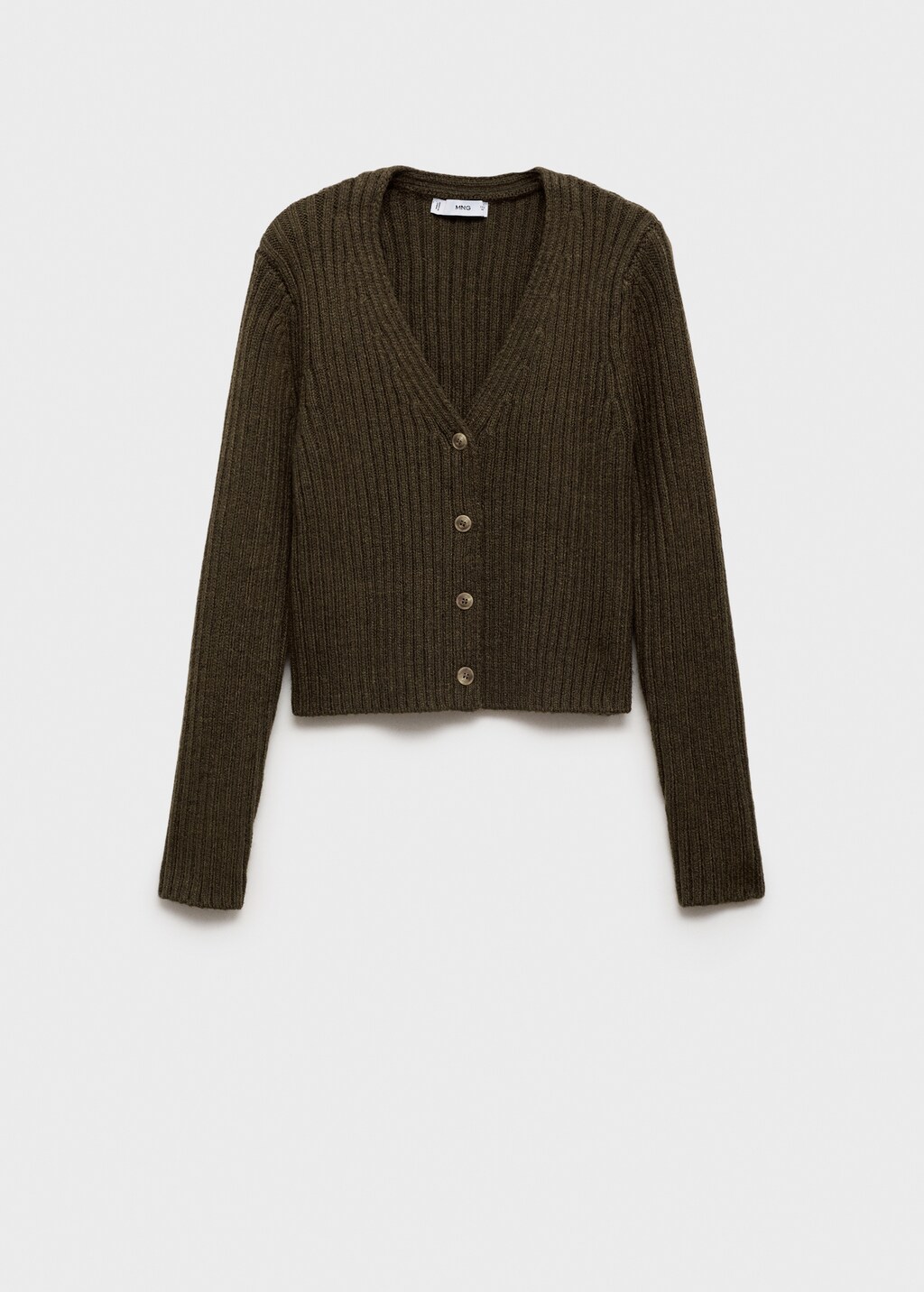 V-neck ribbed cardigan