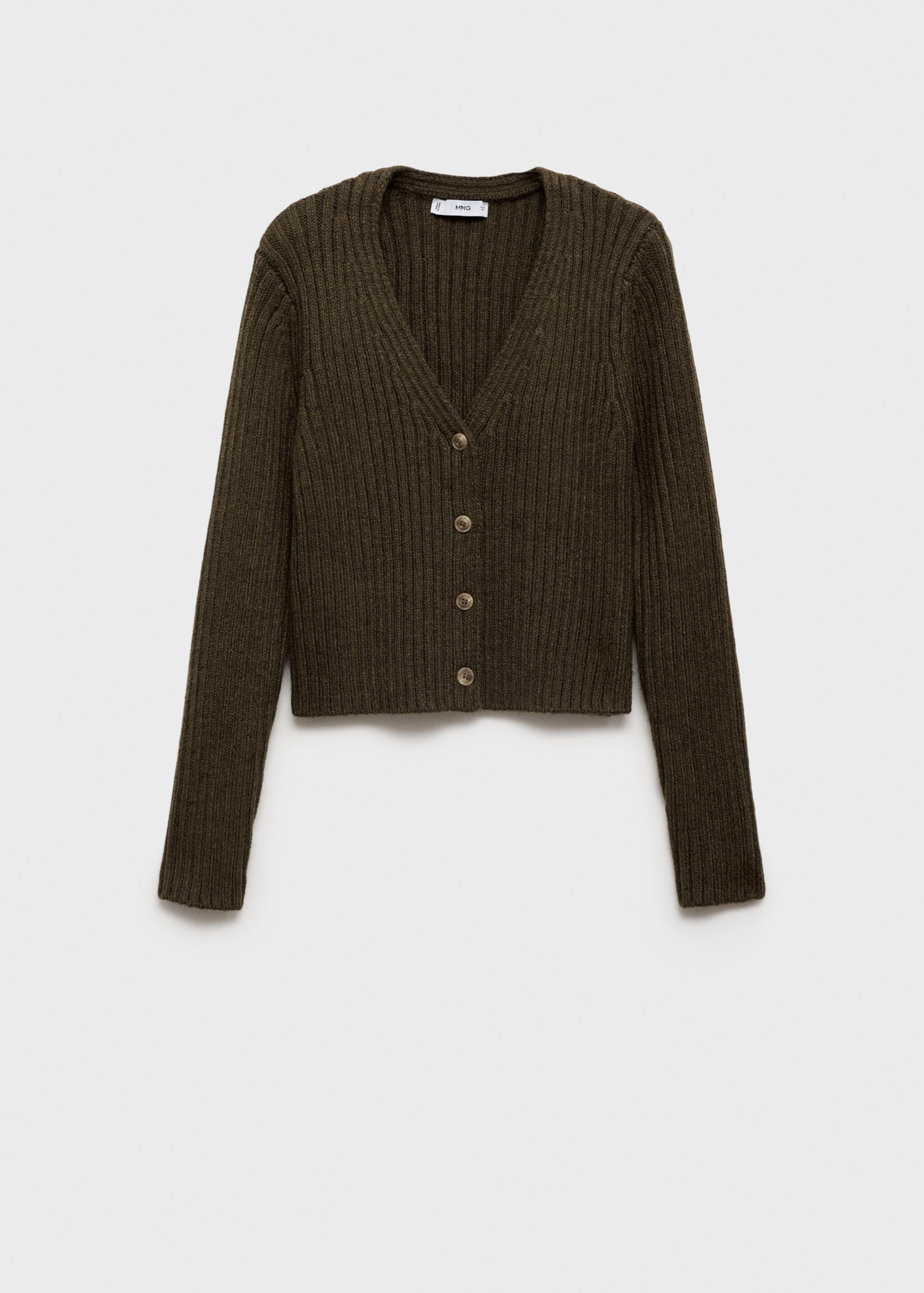 Cardigan maille côtelée col V - Article sans modèle