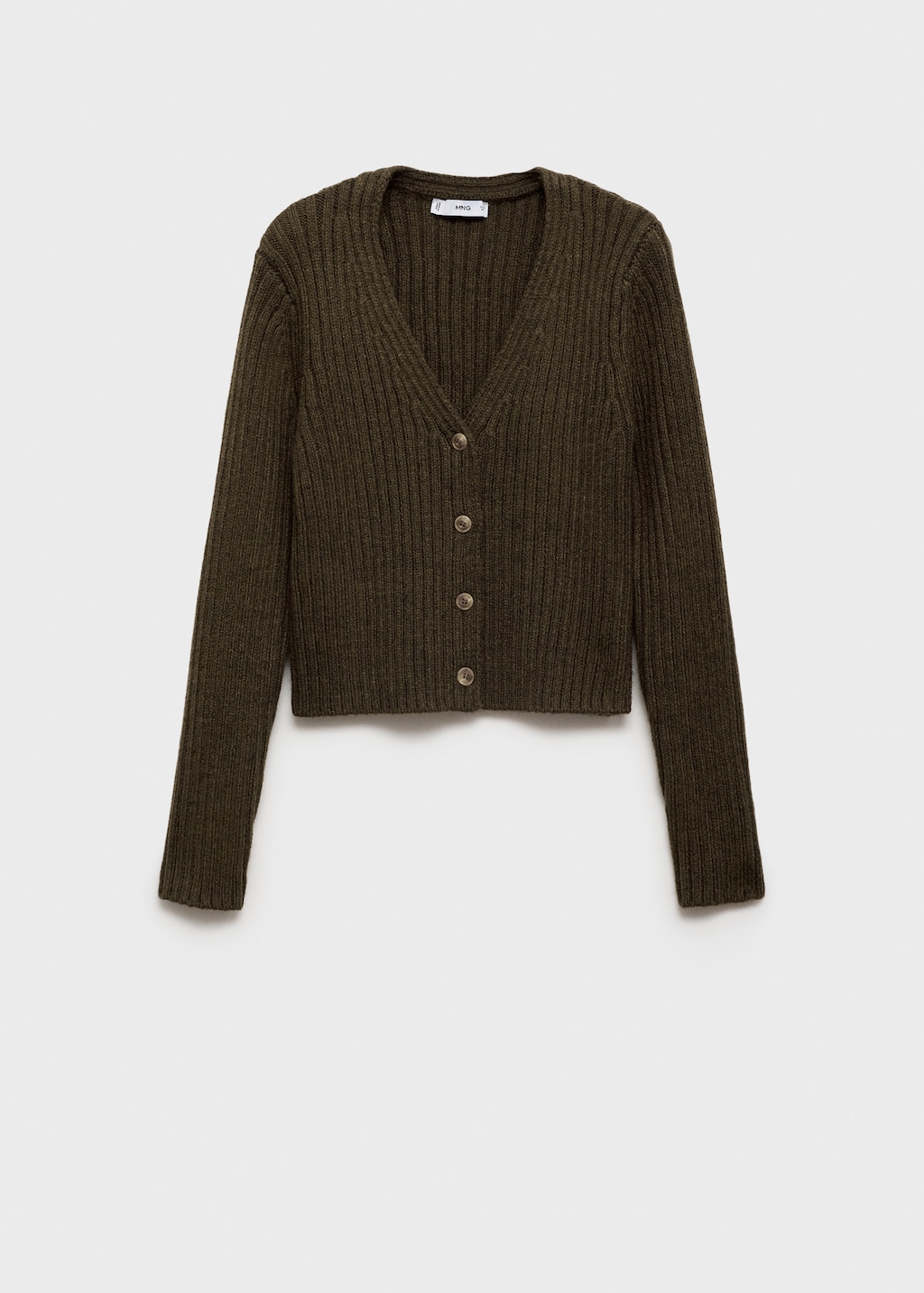 V-neck ribbed cardigan