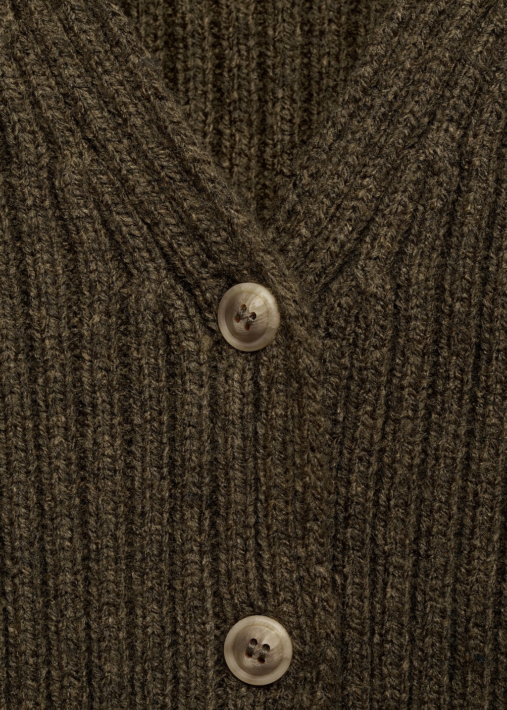 V-neck ribbed cardigan
