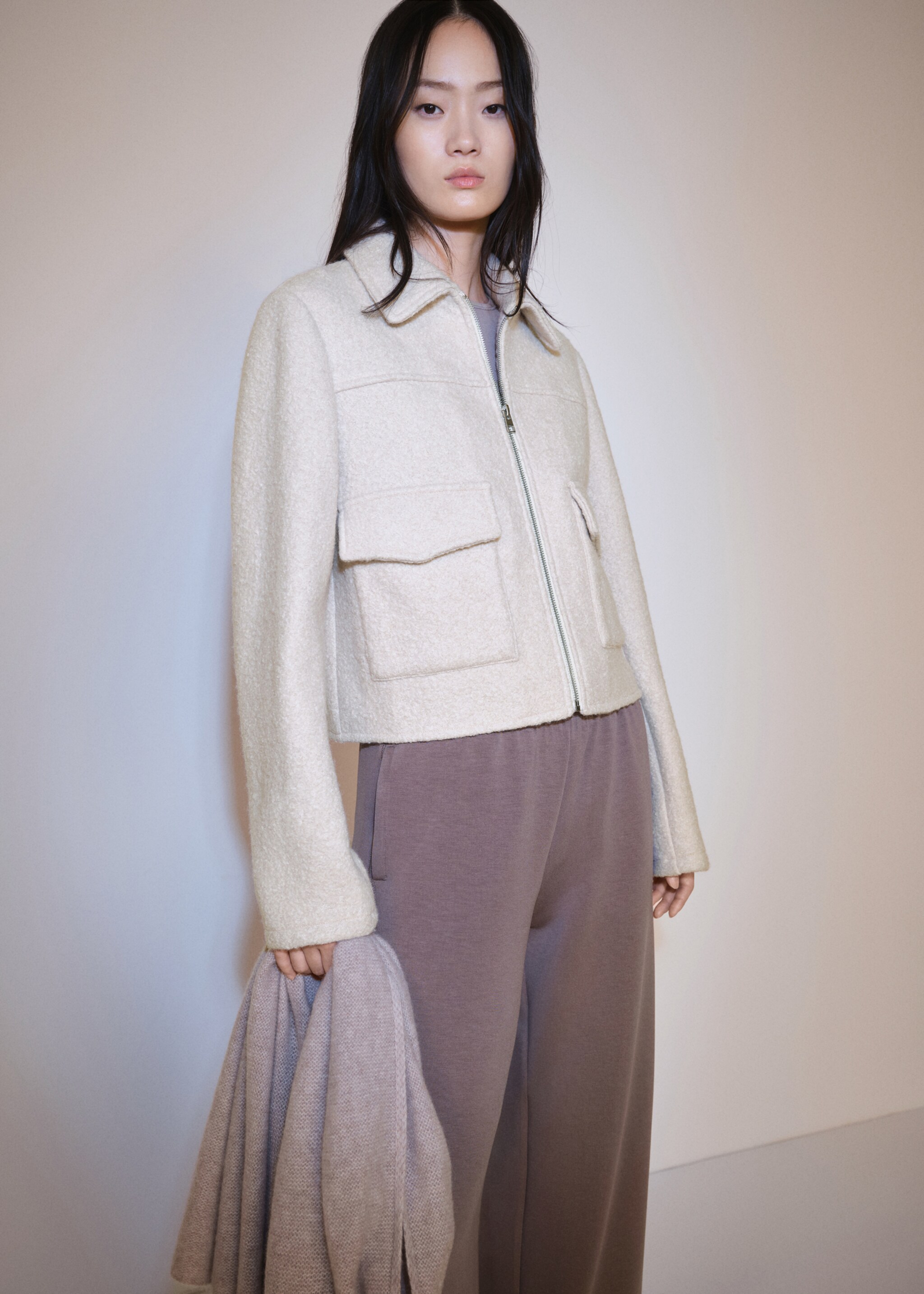Wool jacket with pockets - Medium plane