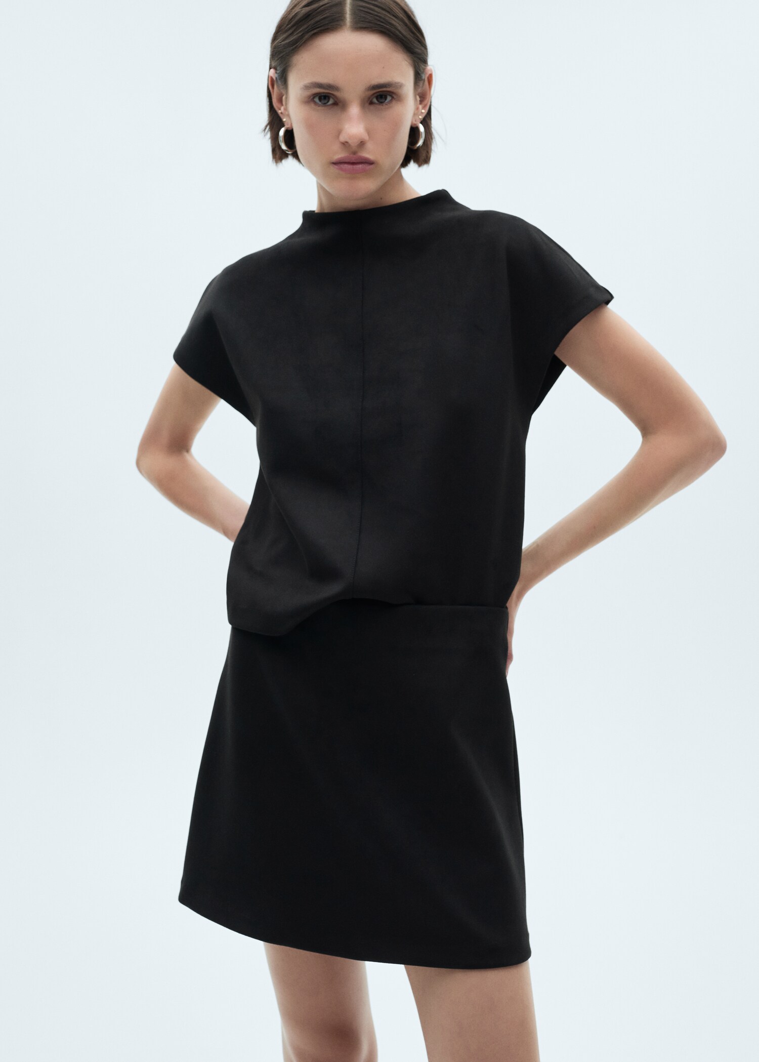 Leather-effect mini-skirt - Details of the article 1